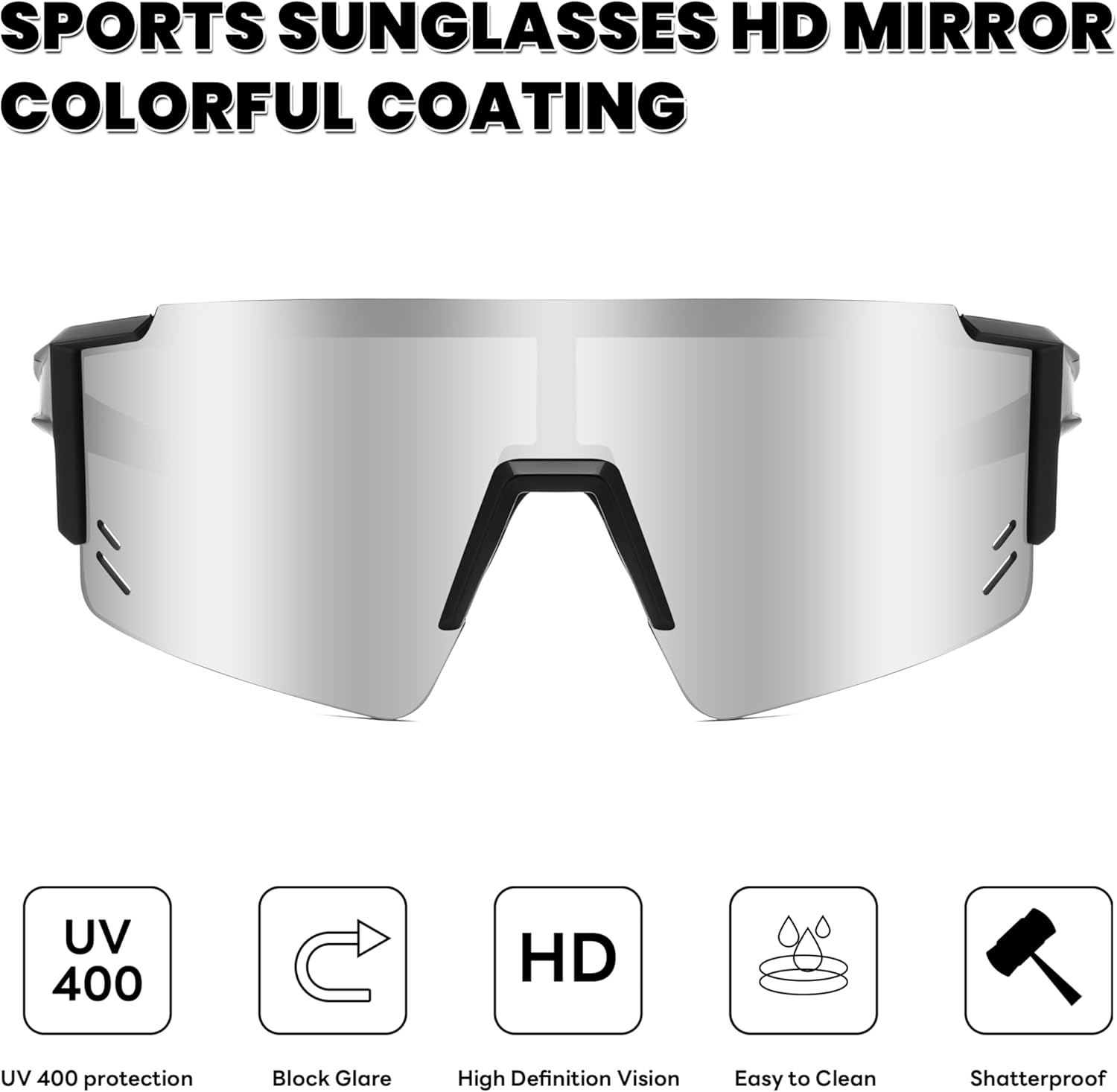 FEISEDY Kids Sunglasses for Boys Girls, UV400 Protection Teens Sports Sunglasses for Cycling Baseball Running - Red Black Frame/Red Mirror image number 3