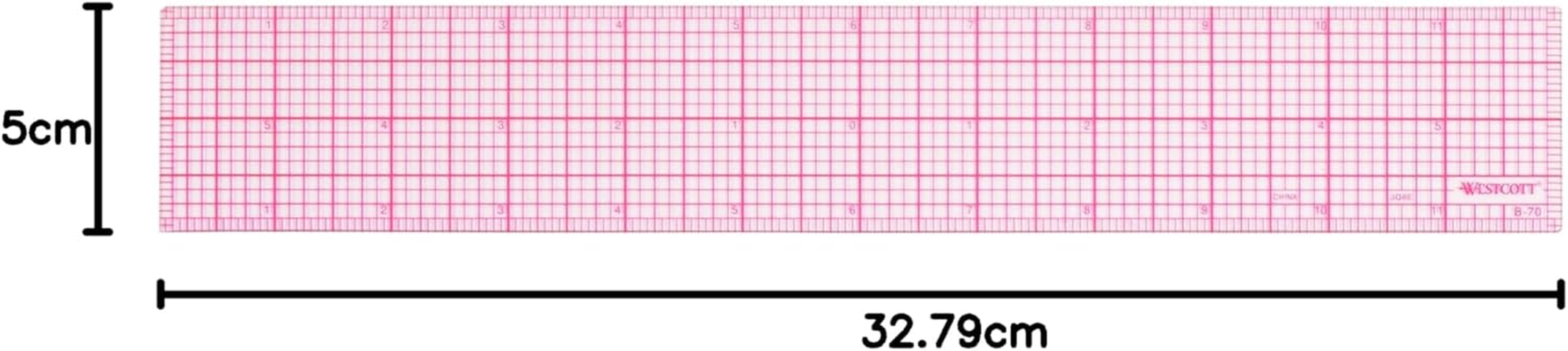 Westcott 8Ths 12-Inch Beveled Transparent Ruler (B-70) image number 1