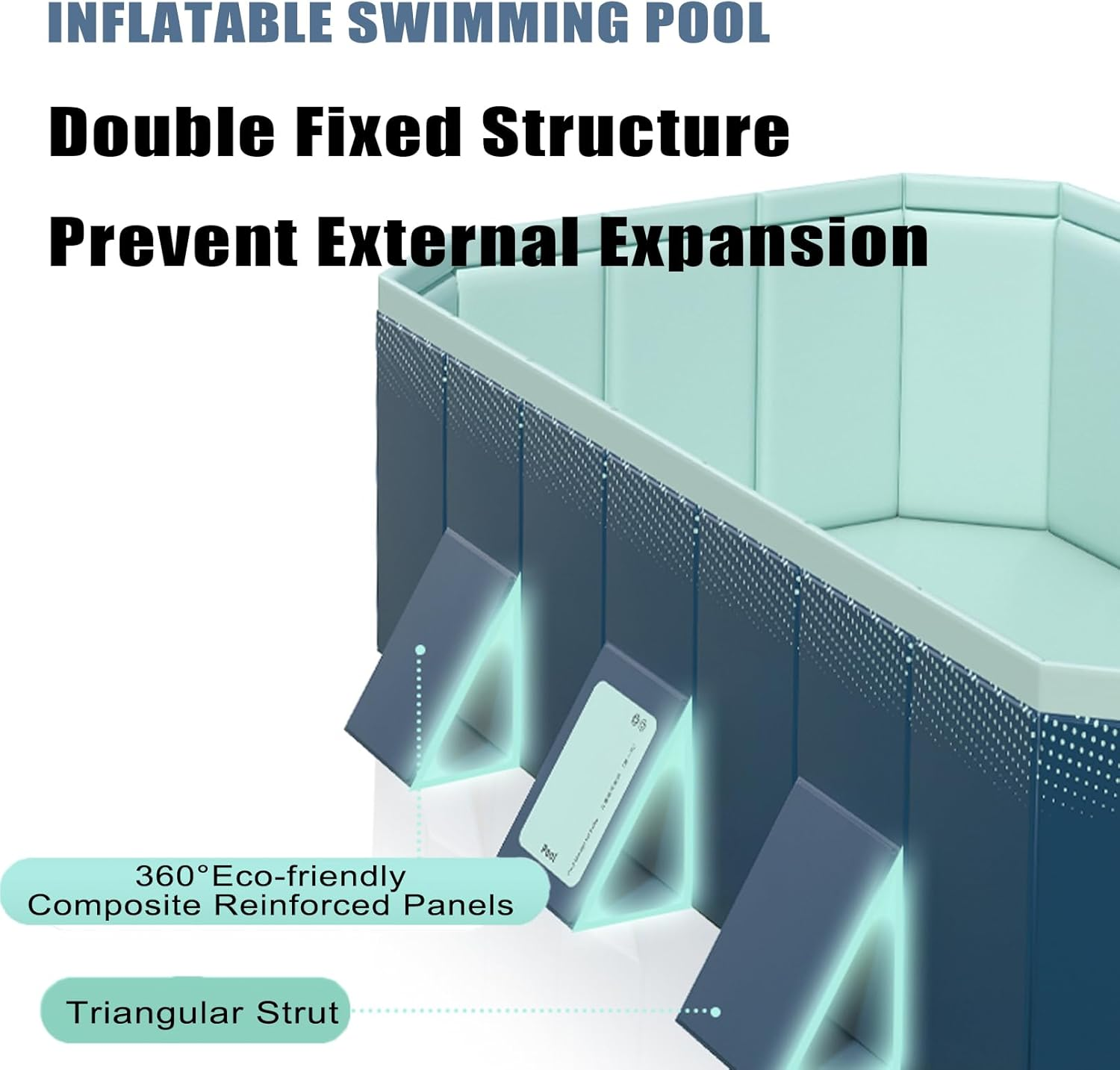 Large Swimming Pool Foldable, 1.6-3M Thicken Wear Resistant Pool Outdoor Non Inflatable No Air Leakage Padding Pool Summer Water Games Party 185Cm image number 5