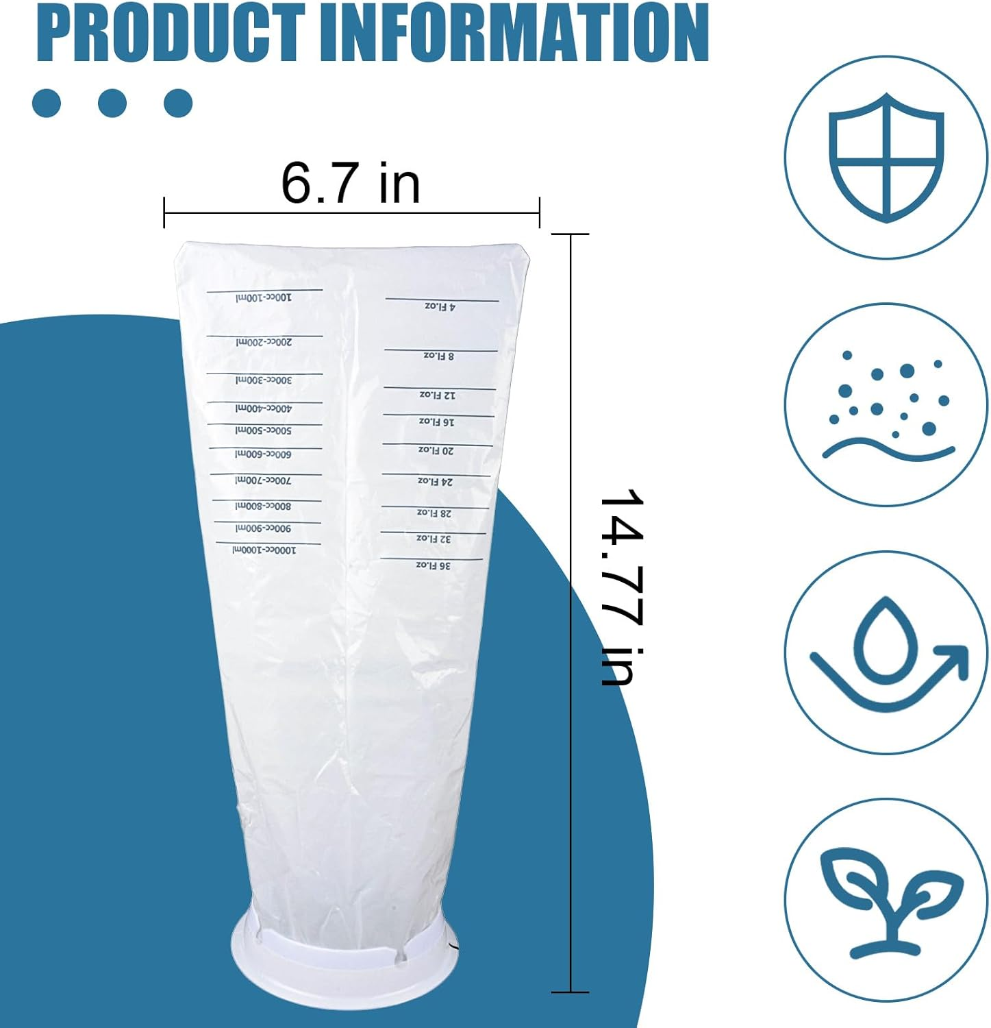 25 Pcs Disposable Vomit Bags for Motion Sickness Car Travel Pregnancy and Kids Emergency Use 1000Ml Capacity Ideal for Chemo and Car Sickness Perfect for Home School and Daycare Must Have Essentials(White) image number 3