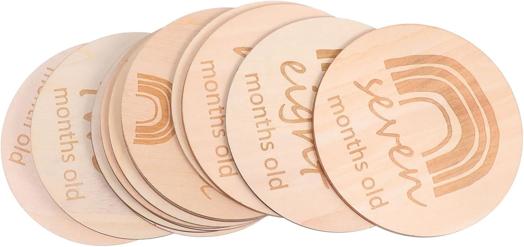 13Pcs Double-Sided Wood Baby Monthly Growth Recording Cards Newborn Photography Props for Baby Shower Milestone Moments image number 2