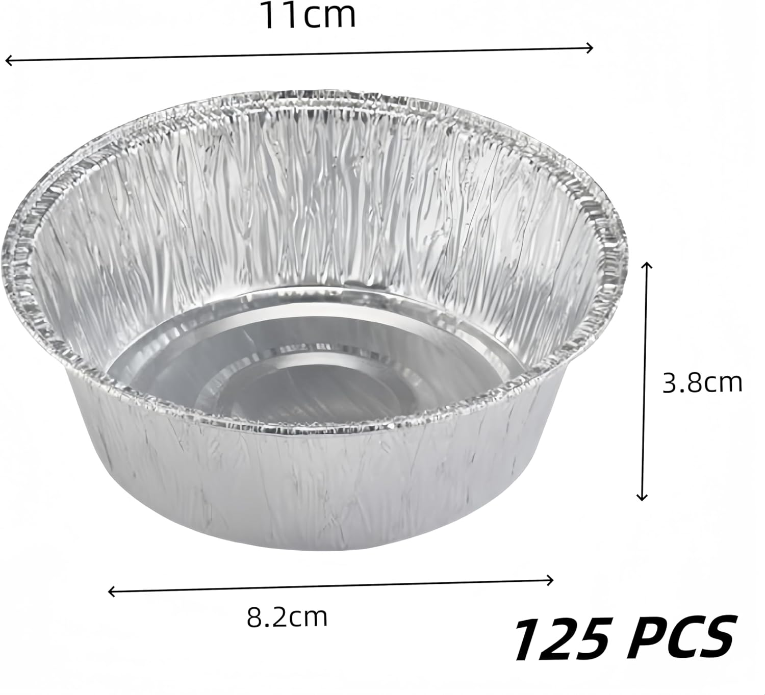 Aluminum Foil Baking Pie Pans 4.3Inch,125 Pcs Aluminum Pie Pans, round Cake Cup, Small Pie Tins for Baking Personal Mini Pies, Easily Stack,Store, Freeze, Reheat image number 2