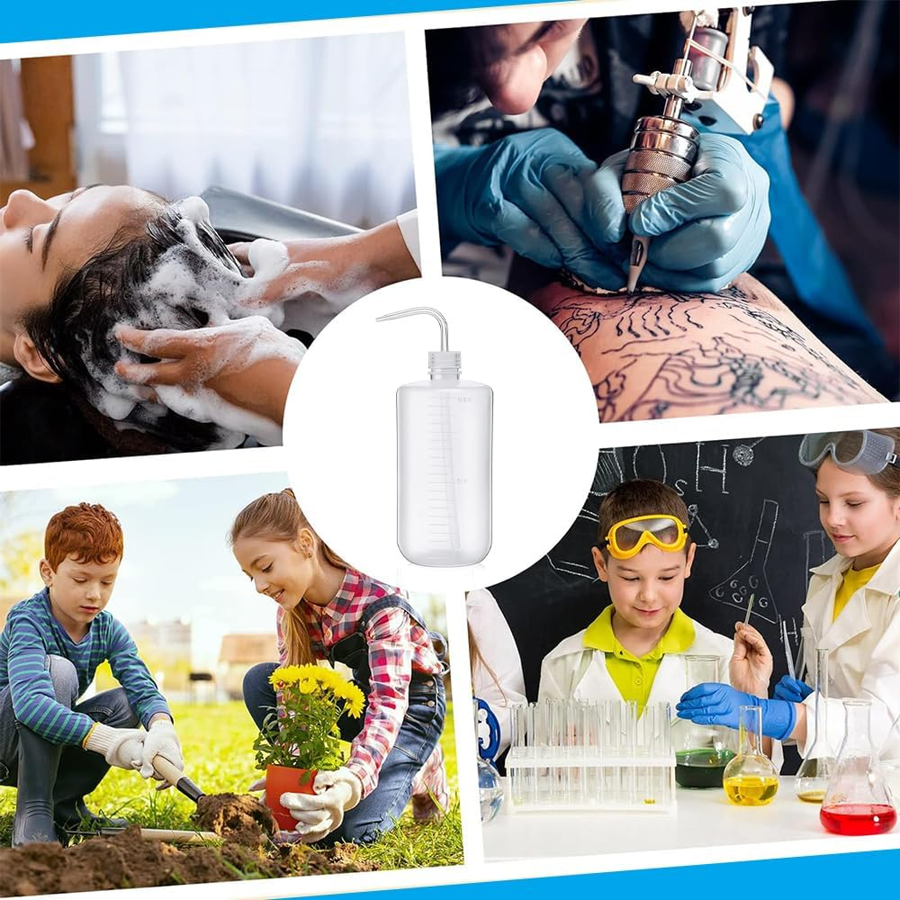 8 Pieces Plastic Squeeze Bottles, Squeeze Tip Watering Bottles with Graduated Labels, Suitable for Chemical Industry, Laboratory, Watering Flowers, Rinsing Plant Leaves and Various Details Use image number 4