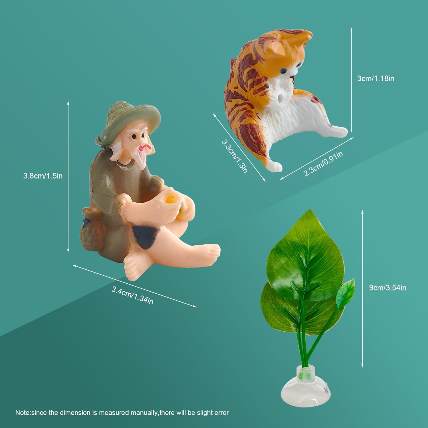 Simulation Boat Floating Fish Tank Decorations Cute Kitten and Fisherman Floating Aquarium Decoration Fish Tank Decorative (Yellow, 2) image number 2