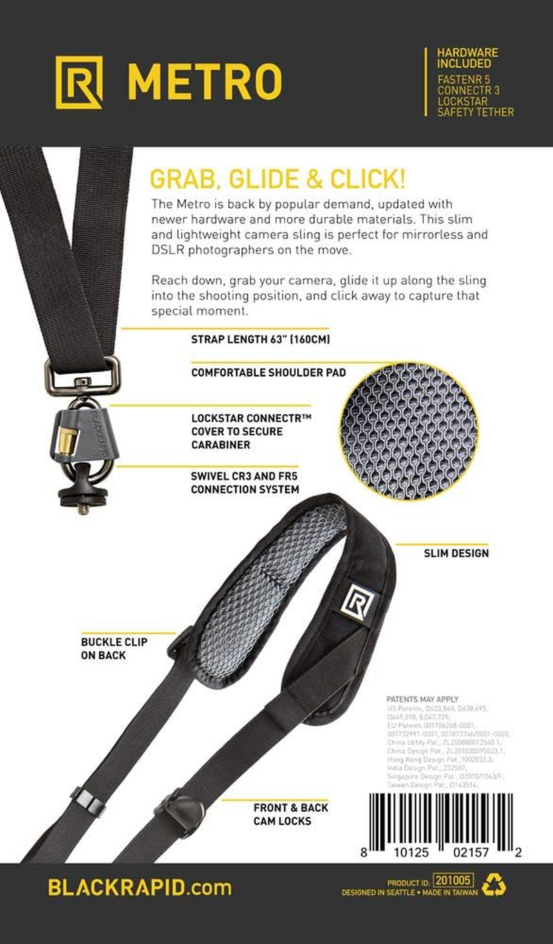 Blackrapid Metro Camera Sling, the Original Camera Sling!, Black, Large image number 5