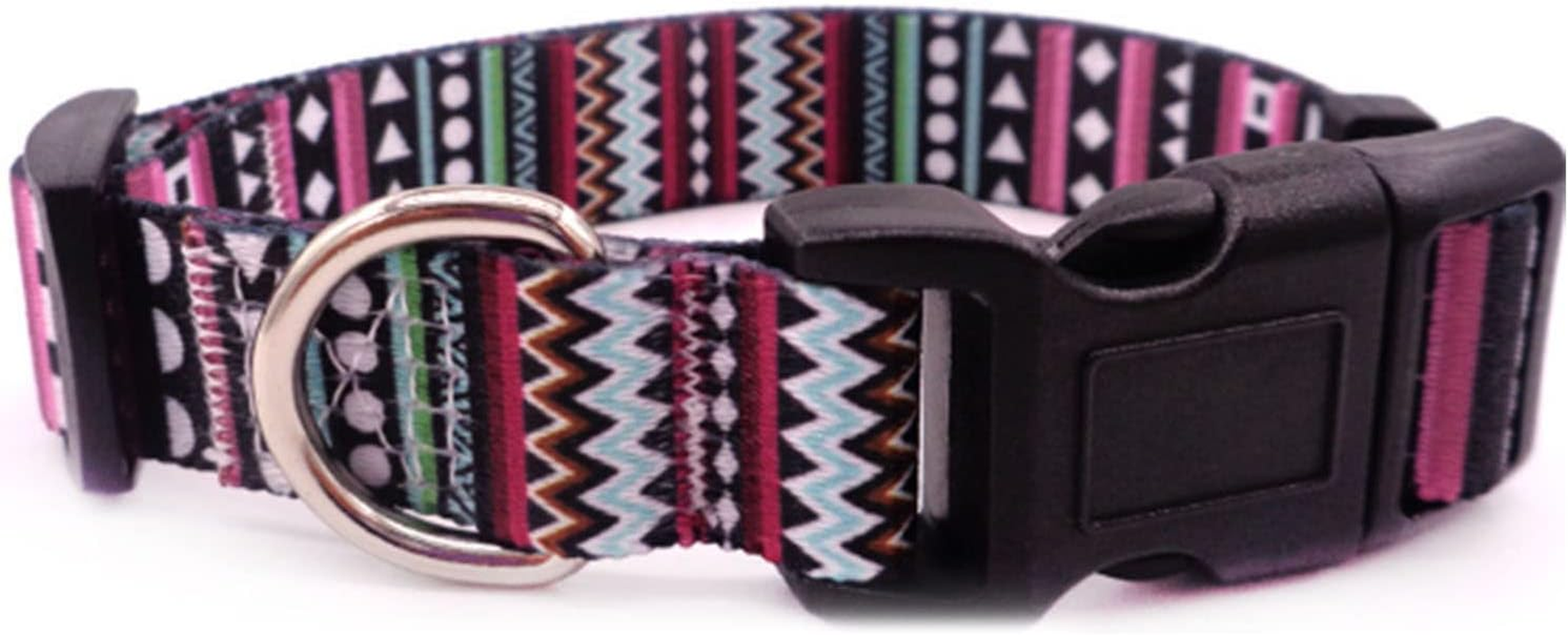 Dog Collar, Print Floral Adjustable Soft Stylish Pet Collar with Safety Buckle, Themed Flower Print Comfortable Soft Cute Dog Collar for Small Medium Large Dogs M image number 1