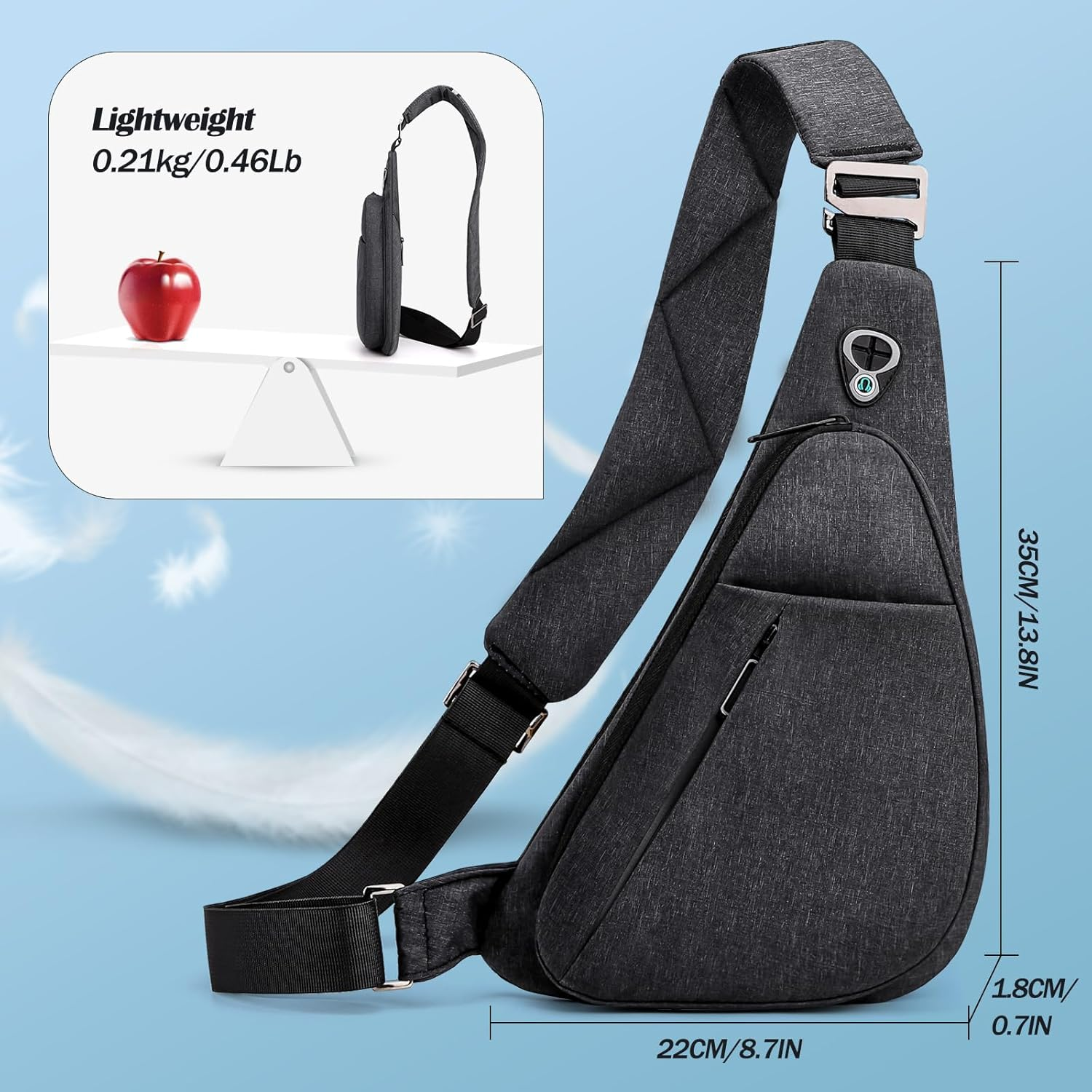 Anti-Theft Waterproof Shoulder Backpack Sling Chest Crossbody Bag image number 3