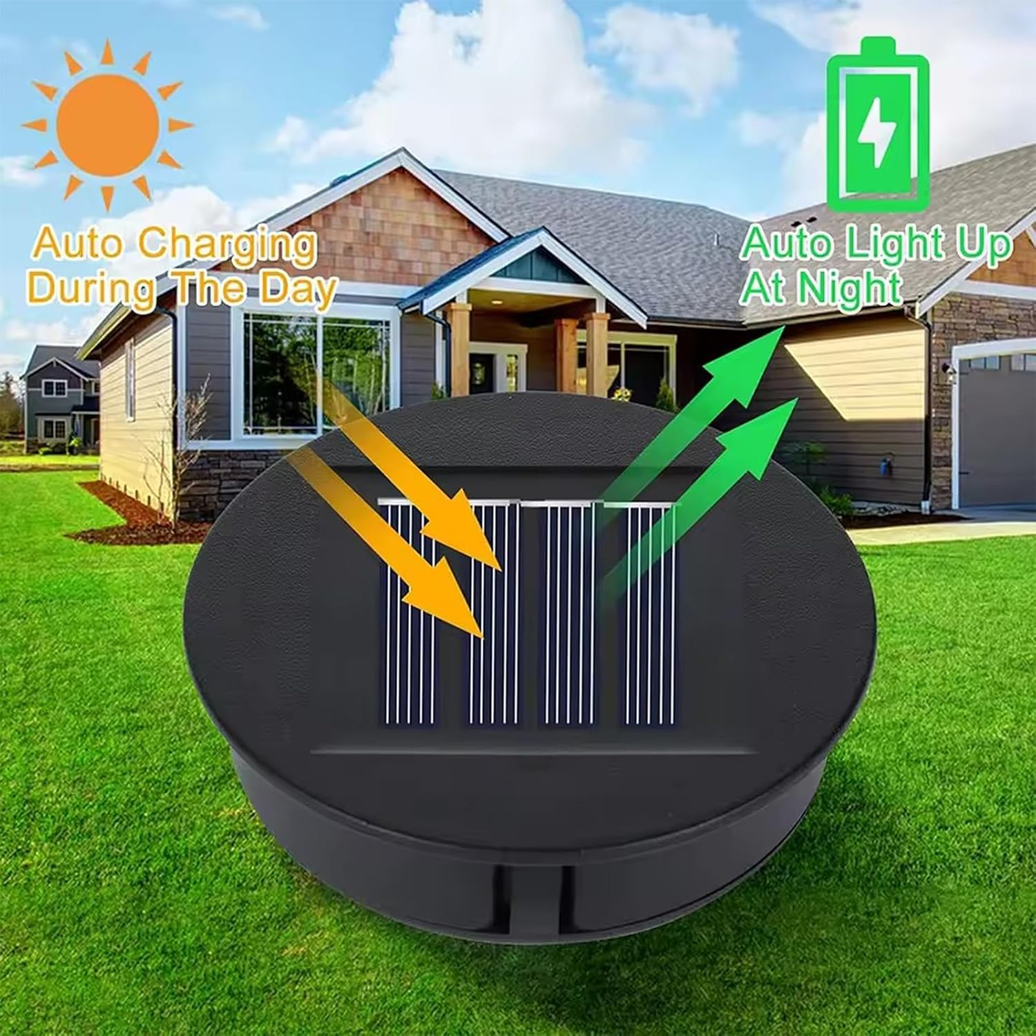 Diealles Shine Pack of 4 LED Warm White Light Solar Lid for Glasses, Waterproof Solar Lights Replacement Parts 8 Cm Solar Lamps Replacement for Solar Lamps Lantern Lid Garden image number 2