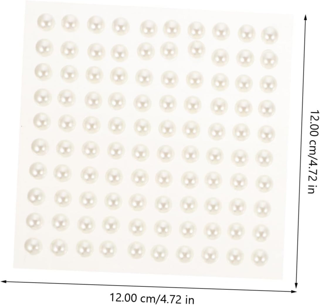 Baluue Adhesive Pearl Stickers 10Pcs 3Mm-8Mm Face Decorative Gems Nail Art Accessories for Women Hair and Makeup Craft image number 5