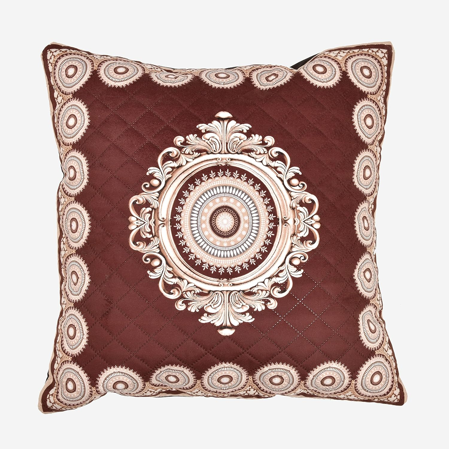 Flying Trade Indian Ethnic Bohemian Set of 5 Decorative White Base Colorful Square for Sofa Set Home Decorative Design Boho Throw Pillow Case Cotton Cushion Cover (Quilted Cotton, 16X16) image number 4