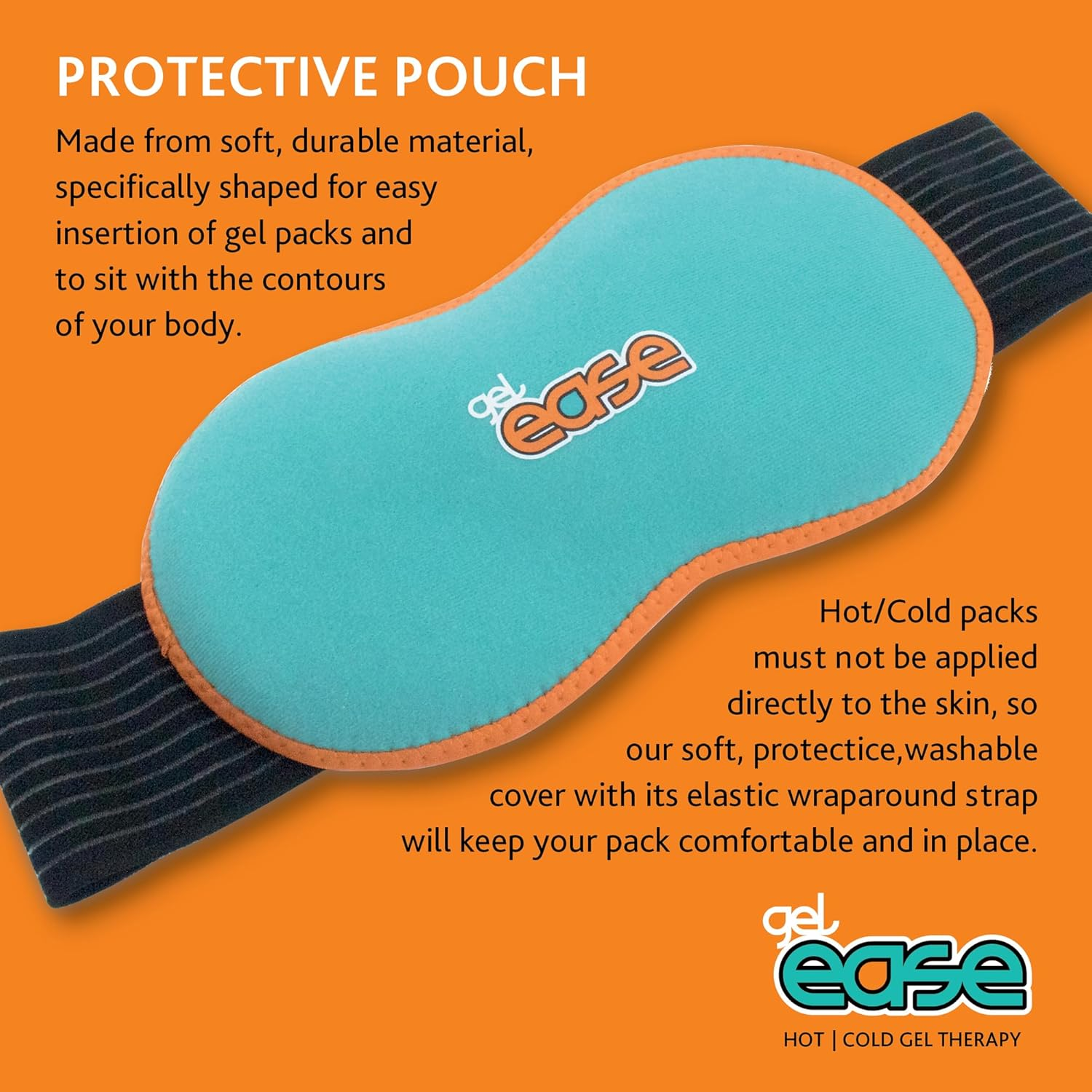 Gelease Reusable Hot & Cold Gel Pack, Soothing Pain Relief, Lightweight Reusable with Flexible Strap for Arms, Legs, Knees & Shoulders, Pack of 2, 26.5Cm X 14Cm image number 2