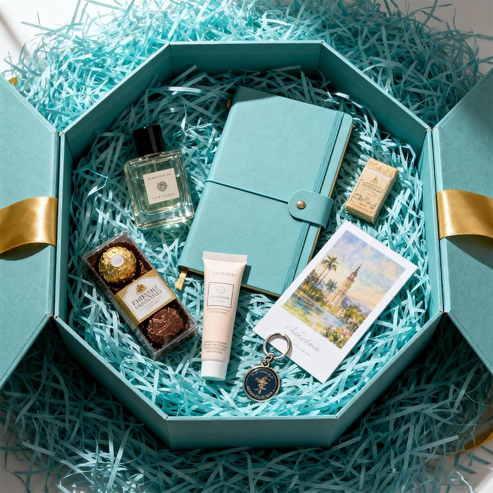 Geli 100G Shredded Tissue Paper for Gift Boxes,Soft Shredded Paper for Hampers Filling and Packaging Filler Shreds Stuffing Paper for Christmas Birthday Decor (Blue)