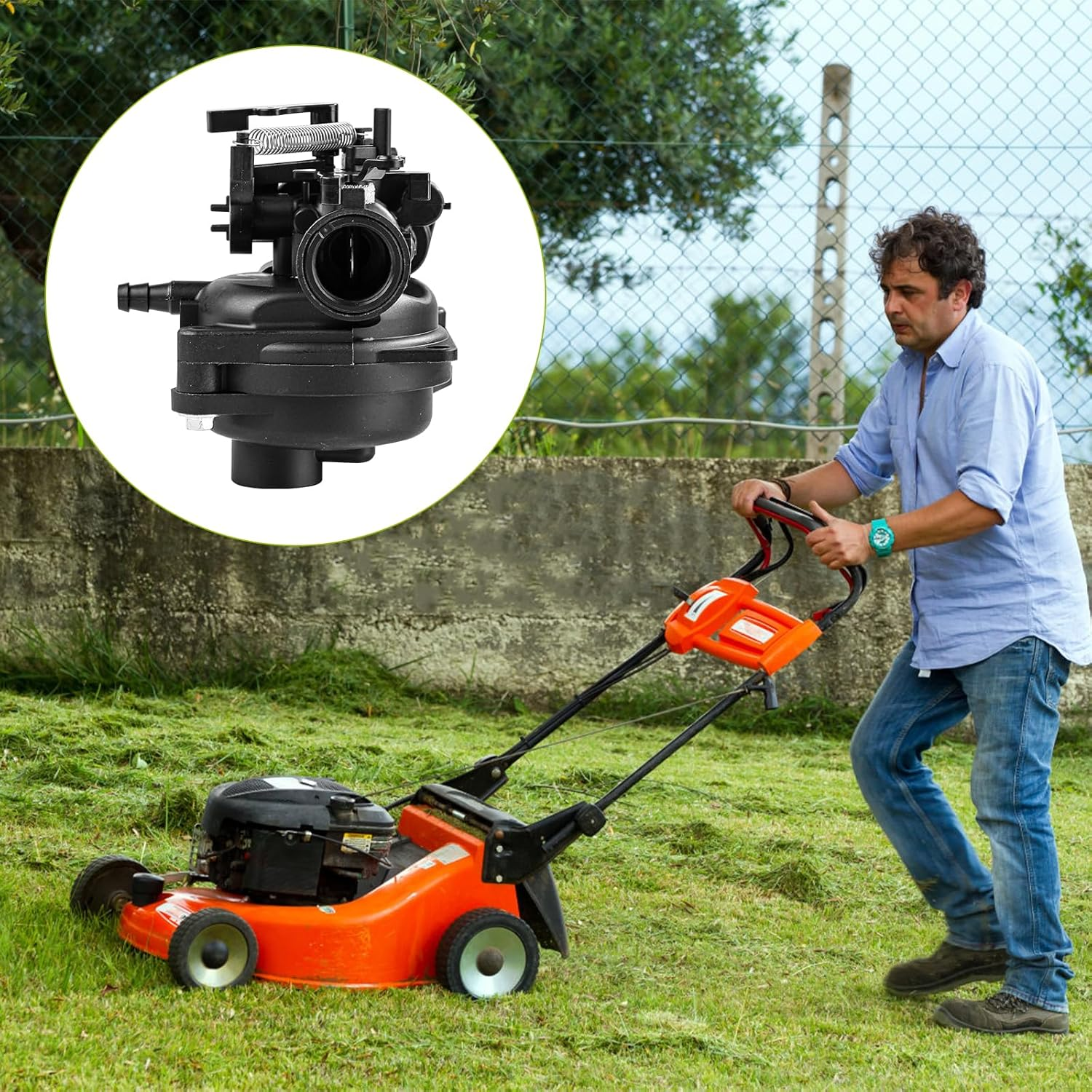 2Pcs Carburetor Replacement, 3.85X3.46X2.75 Inch Lawnmower Carburetor Carburetor Carb Kit Lawn Mower Engine Replacement Compatible with Briggs & Stratton 799584 798675 59236 593260 image number 2