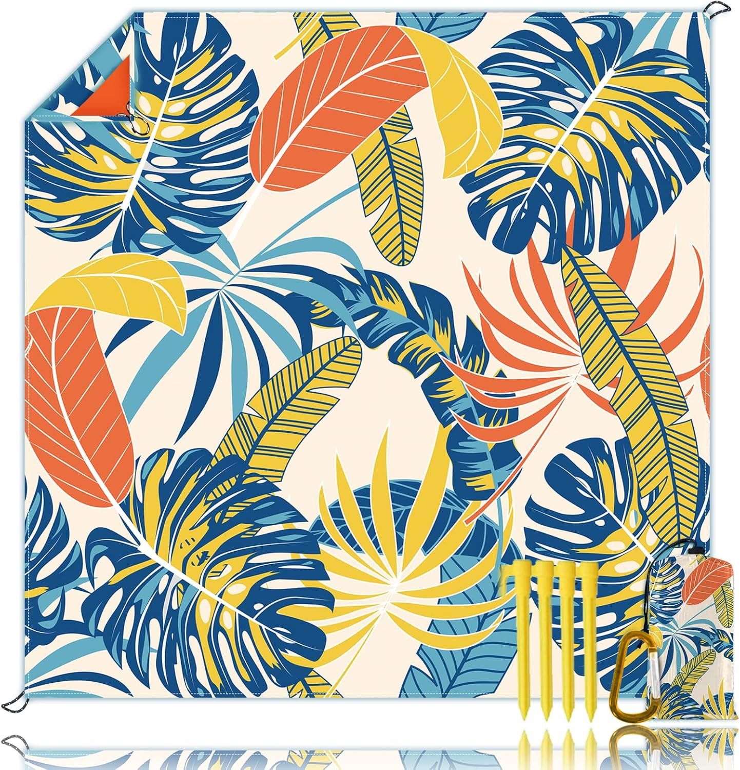 Beach Blanket Sandproof, Waterproof Beach Mat Oversized 79 X 83 Inch for 4-6 Adults, Lightweight Beach Blanket for Outdoor Travel Camping Hiking