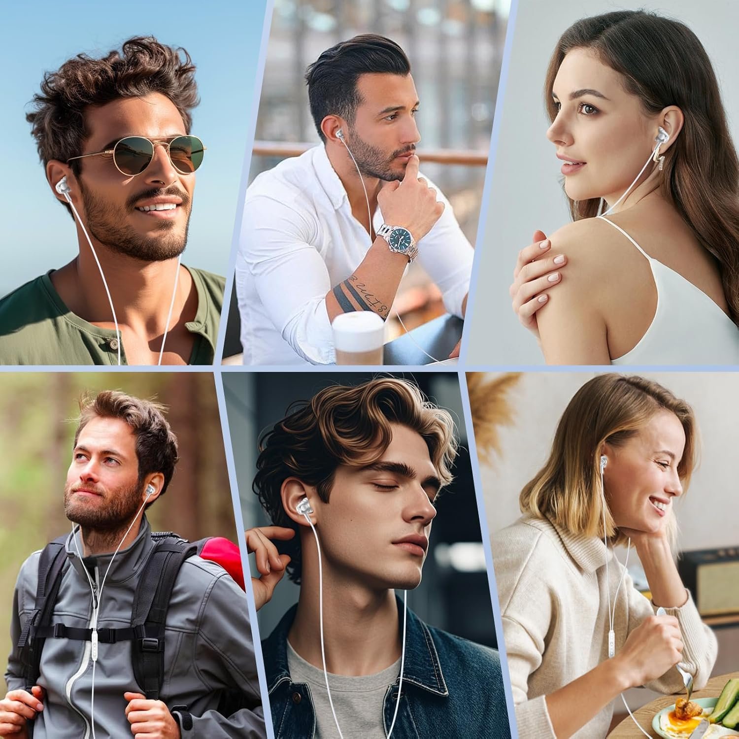 Wired Earbuds for Iphone 17/Air/17 Pro/17 Pro Max/16E/16/16 Plus/16 Pro Max/15 Plus/15 Pro/15 Pro Max Ear Buds USB C Wired Headphones Type C Earphone with Microphone, Volume Control, Noise Canceling - White image number 2