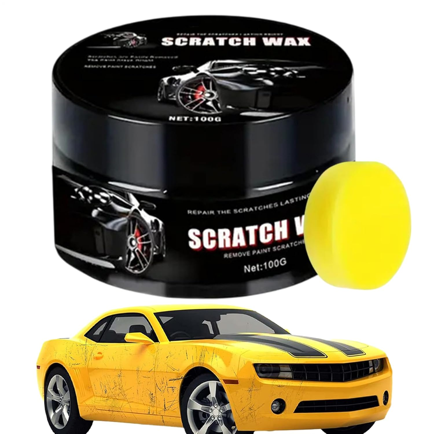 Car Paint Scratch Repair | Automotive Polish, Scratch Removers & Waxes,100G Quick Detailer & Cleaner with Sponge, Hydrophobic Protector, High-Gloss Finish Polisher for Clear Coat & image number 5