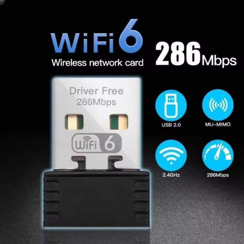 Wifi 6 Adapter AX286 Network Card Mini USB Dongle 2.4Ghz 802.11AX Signal Reception for PC Laptop Windows 10/11 Driver Free image number 4