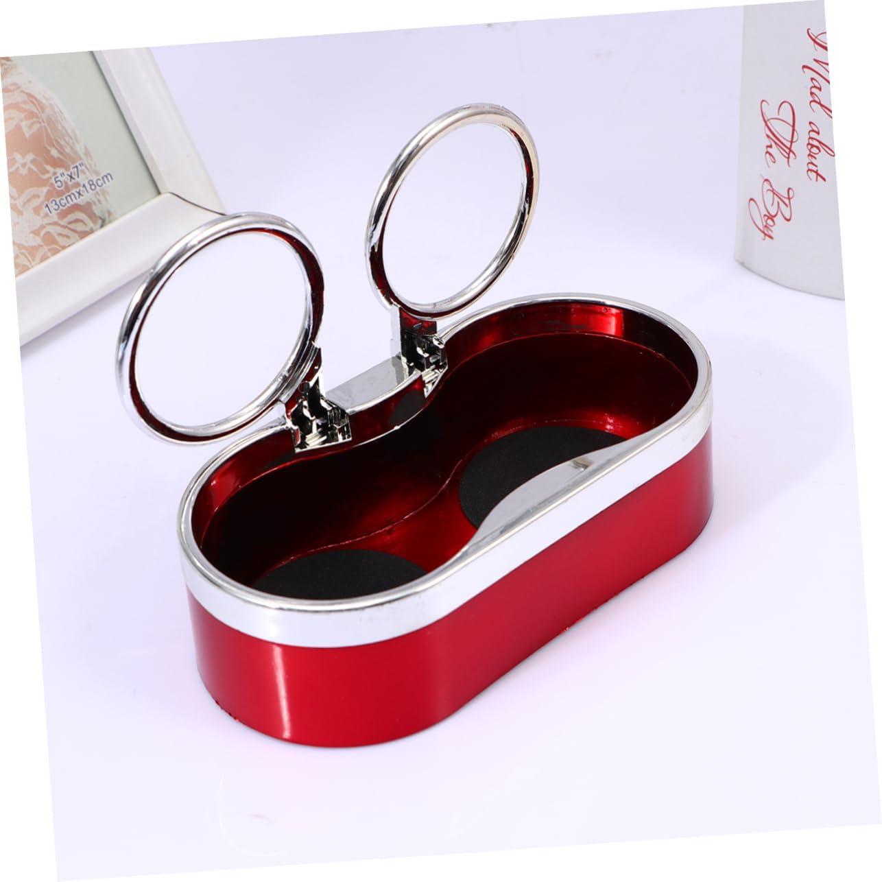 TIDTALEO 1Pc Double Cup Holder Water Cup Holder Car Cup Car Dashboard Accessories Dual Cup Holders for Car Multifunction Beverages Drink Holder for Car Back Seat Floor Cup Holder Red - Black image number 3