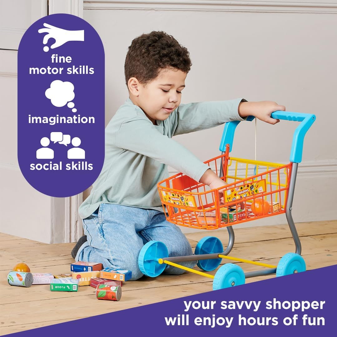Casdon Shopping Trolley Colourful Toy Shopping Trolley for Children from 3 Years image number 6