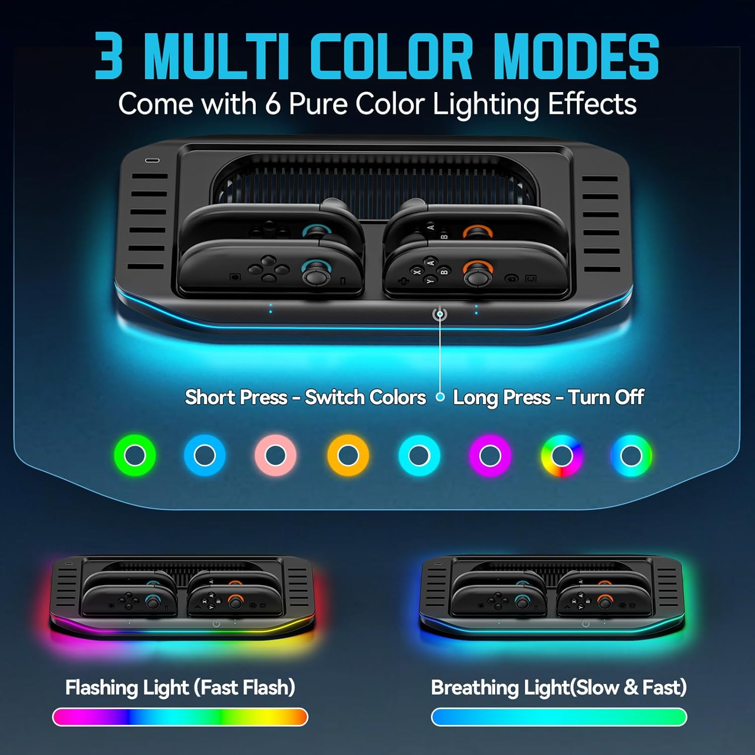 Kosker Switch 2 Joycon Charger with Universal Charging for Left & Right Nintendo Switch 2 Joy Con (2025), 4 in 1 Switch 2 Controller Charger Dock with 12 Game Card Slots & Indicator image number 2