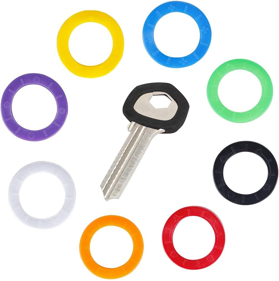 50X House Key Cover Key Cap Indicate Identifier Topper Keyring Keys Round image number 3