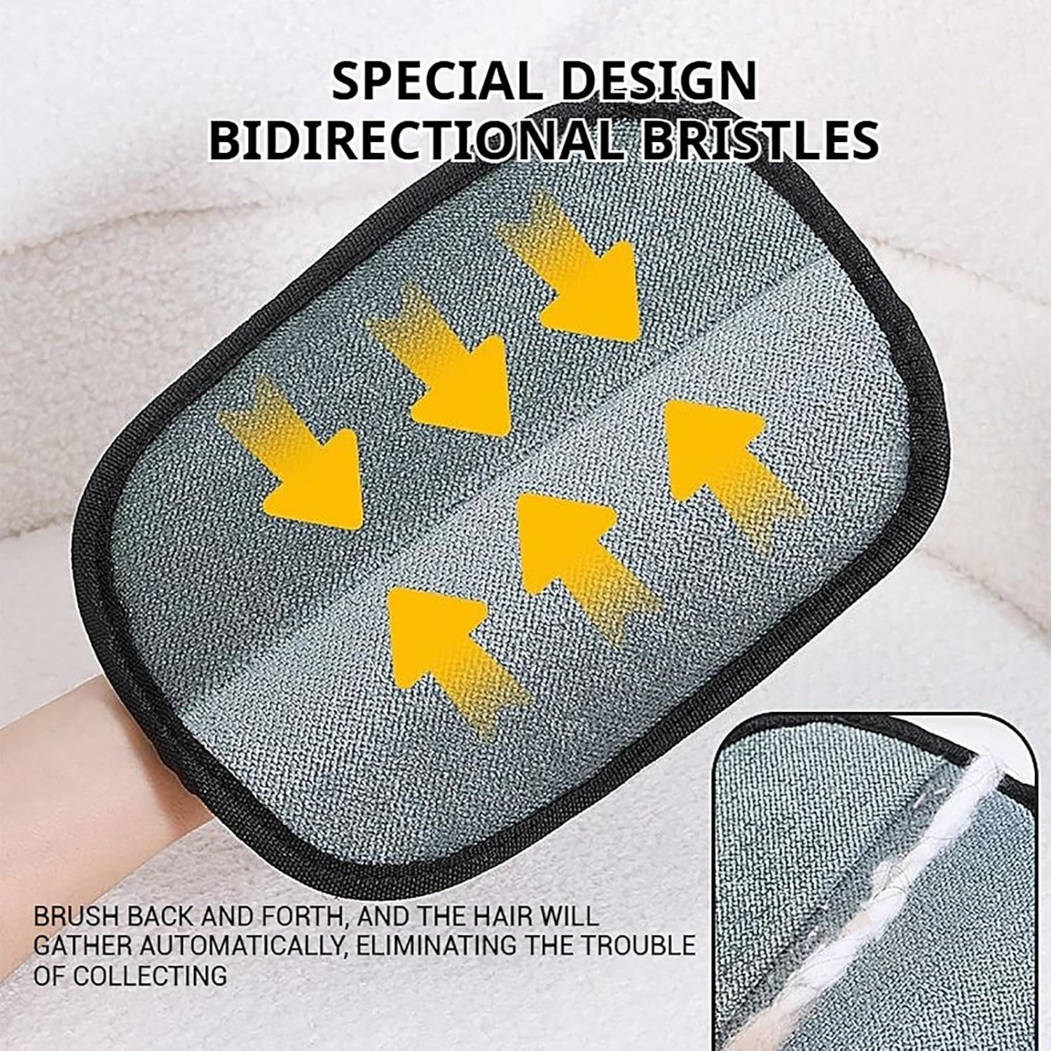 Viorane Pet Hair Remover, Viorane Electrostatic Pet Hair Removal Gloves, Double-Sided Pet Hair Remover Mitt for Dogs & Cats, Animal Fur Removal Tool for Couch, Furniture, Carpet, Car Seat (B,1Pc) image number 3