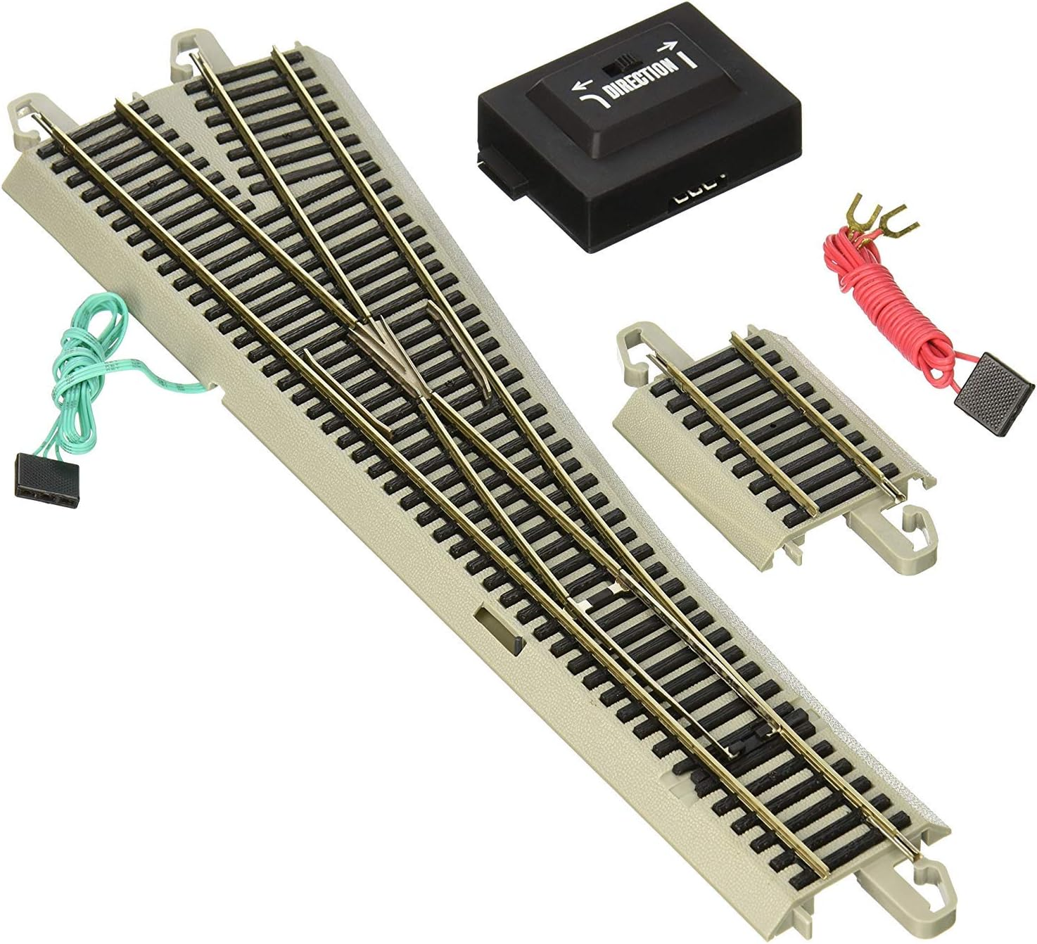 Bachmann Trains - Snap-Fit E-Z Track #5 Turnout - Right (1/Card) - Nickel Silver Rail with Gray Roadbed - HO Scale image number 2