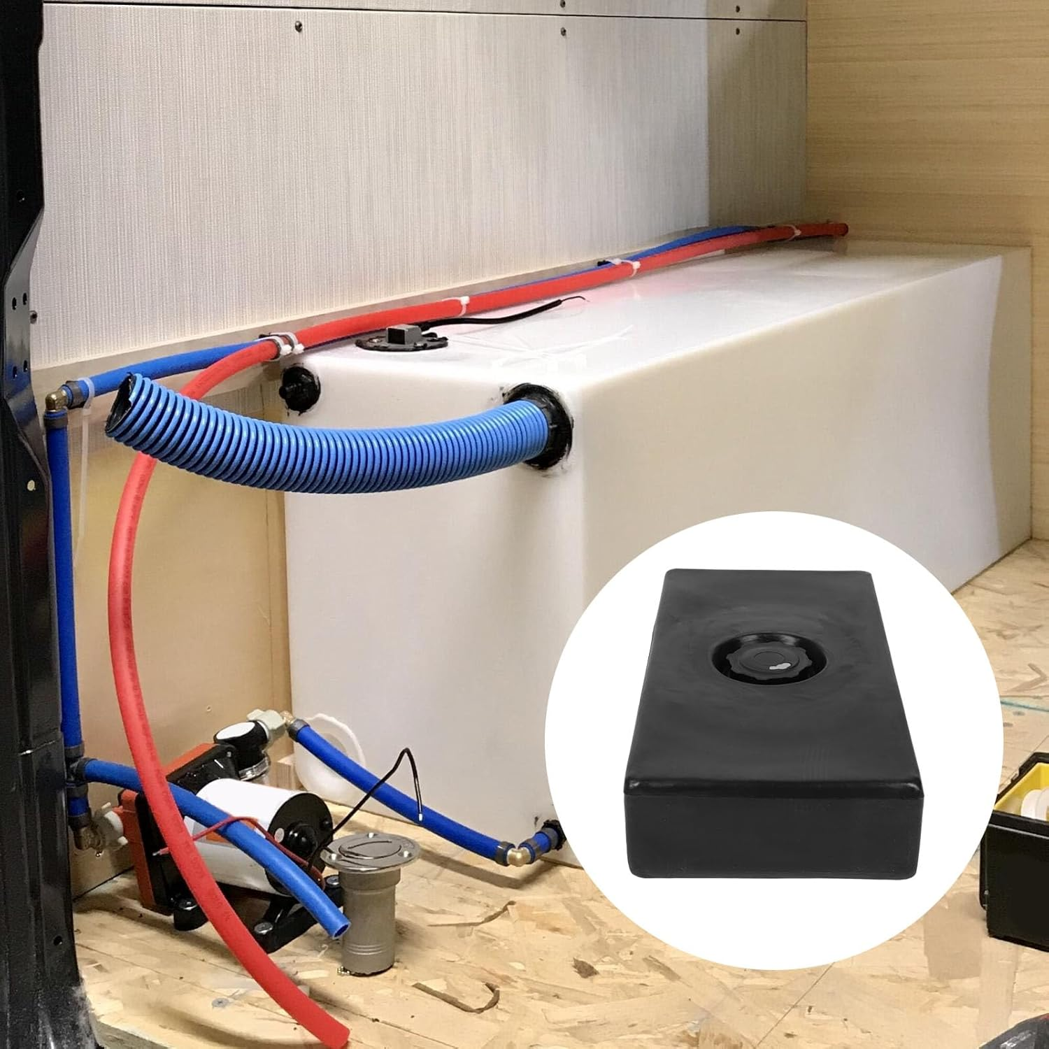 8 Gallon RV Water Holding Tank, Impact Resistant, Leakproof, Integrated Process, Large Diameter Inlet for Rvs, Trailers, Boats image number 6