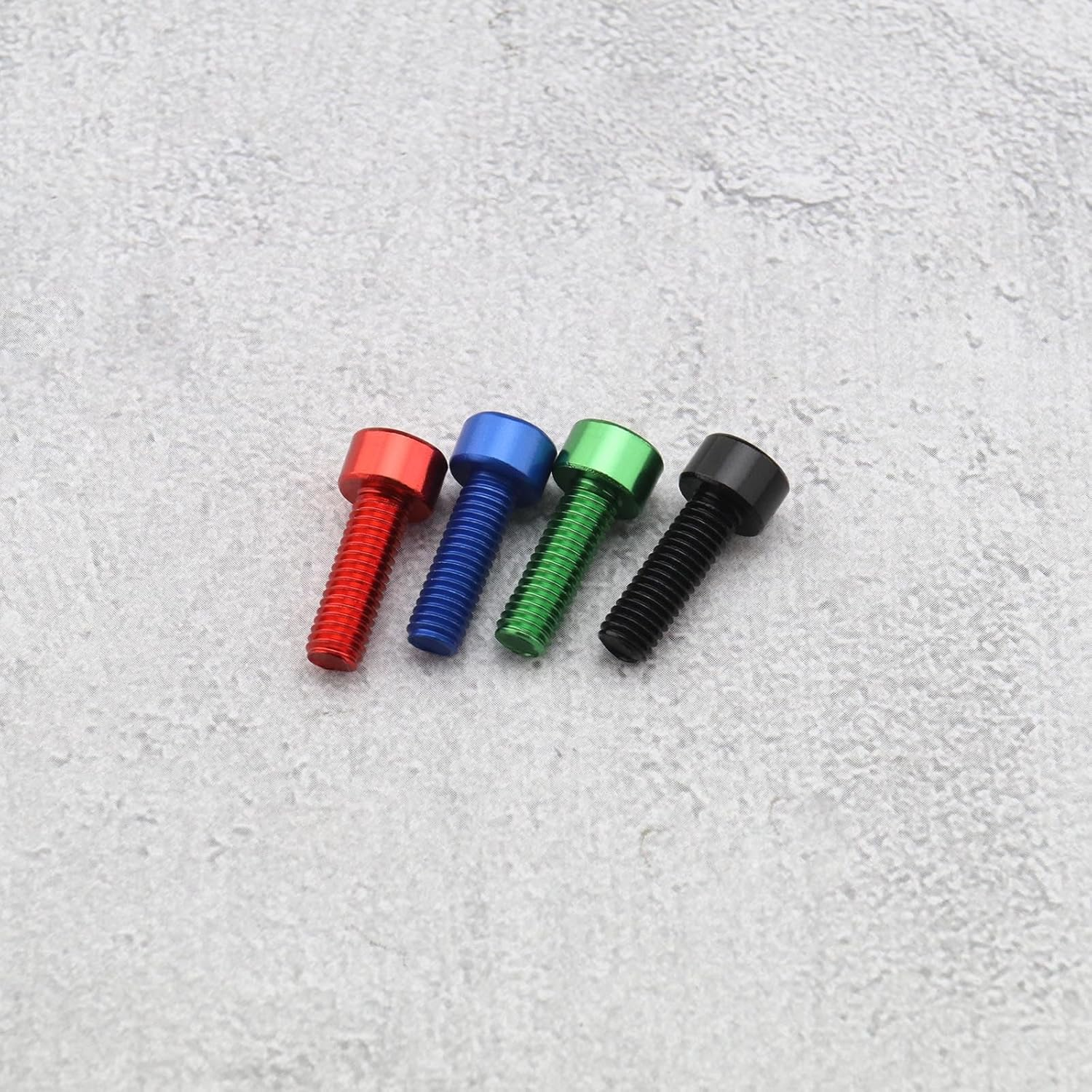 Emsea 8Pcs Water Bottle Cage Bolts Aluminium Alloy Bicycle Water Bottle Holder Screws Fit for Most Bicycle Multicoloured Water Bottle Cage Screws image number 5