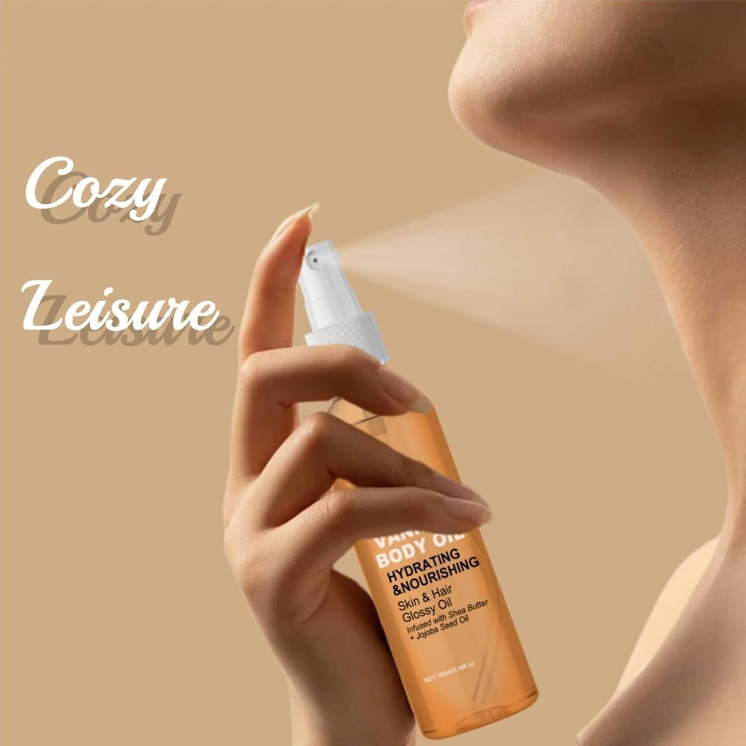 Vanilla Cashmere Body Oil,Cashmere Vanilla Body Oil,Moisturizing & Hydrating Body Oil,Vanilla Cashmere Spray,For Dry Skin and Hair. (2Pcs) image number 3