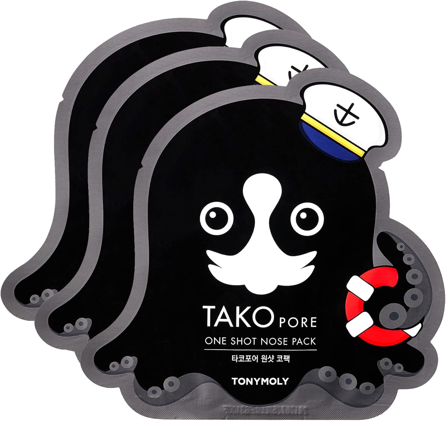 TONYMOLY Tako Pore One Shot Nose Pack, 3 Pack - Nourishing Marine Plant Extracts and Mud Condition and Purify Skin image number 1