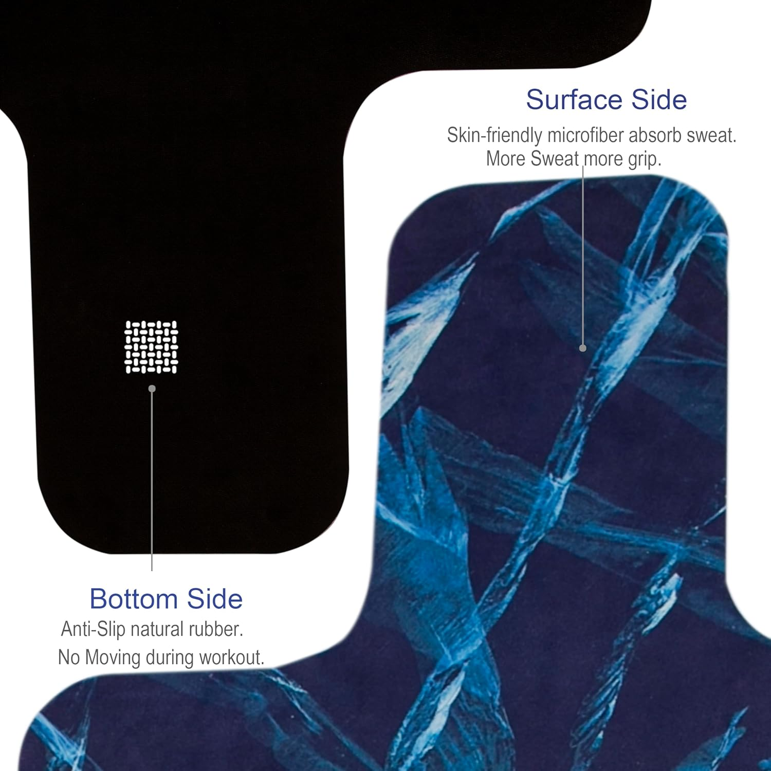 Echome Pilates Reformer Mat Non Slip,Reformer Towel Suitable for All Reformers, Machine Wash Light Weight Portable Black (Ice Crack) image number 2