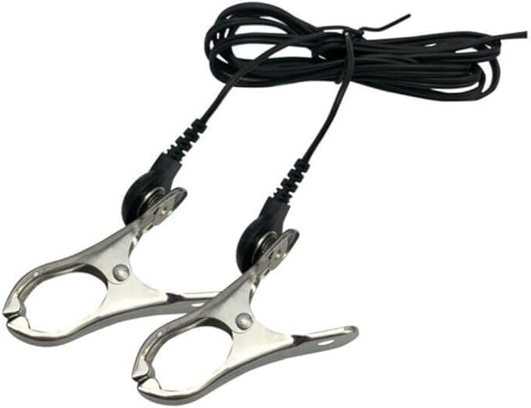 Electric Shock Nipple Clamps Clip Adjustable Current Level Nipple Jewelry Non Piercing, Suitable for Ladies Own Use and Flirting with Couples Adult Sex Toy (B)