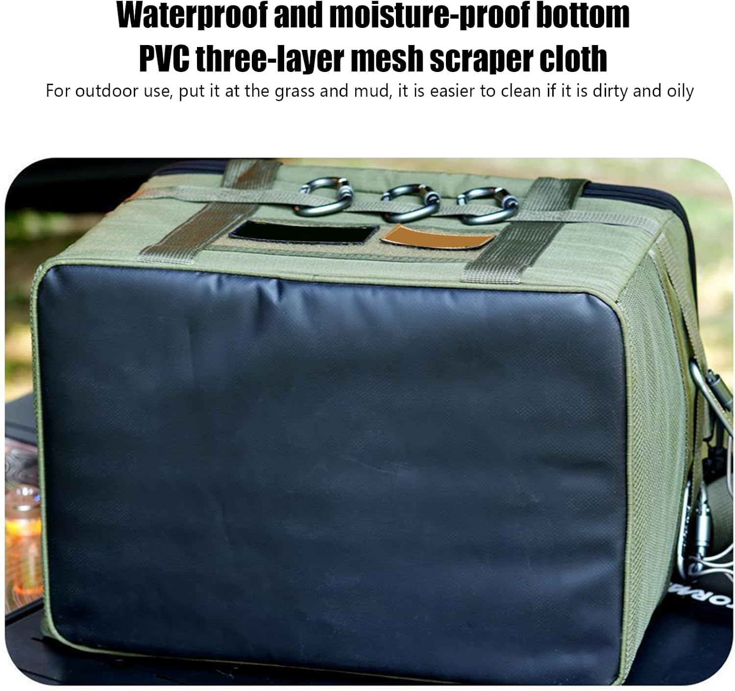 Camping Bags, Cooking Utensil Organizer Backpacking, 36L Large Capacity Hiking Gear Storage Pouch, Portable Camp Tabletop Bag, Outdoor Lovers Equipment for Travel, Beach, Picni, Green, Refer To image number 3