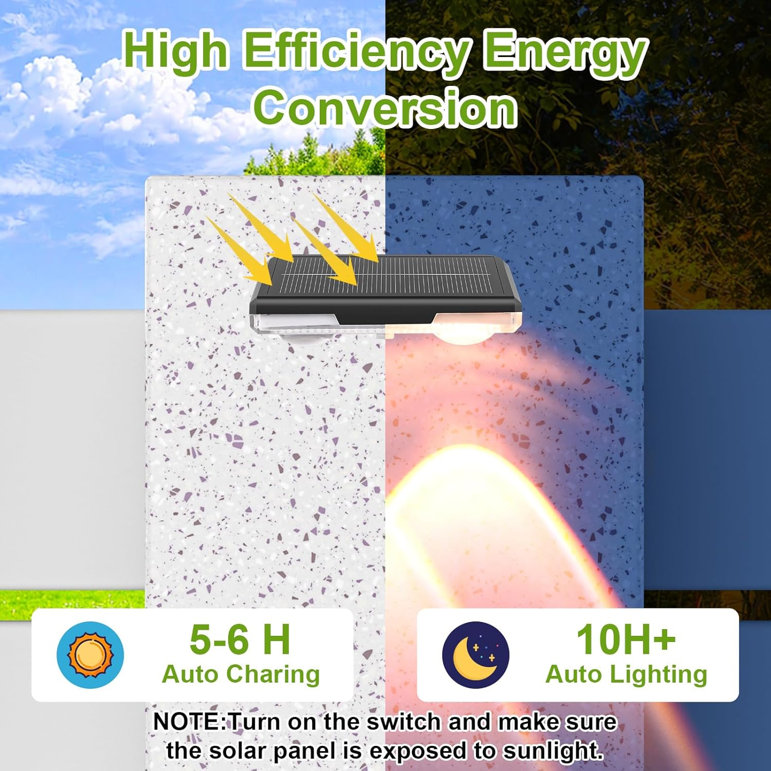 Jetuvlie Solar Fence Lights Outdoor, 8 Pack LED Fence Lights, 3000/4000/6000K 3 Mode, IP65 Waterproof,Solar Wall Lights for Outside, Backyard/Step/Deck Fence/Stair Railing/Patio image number 2