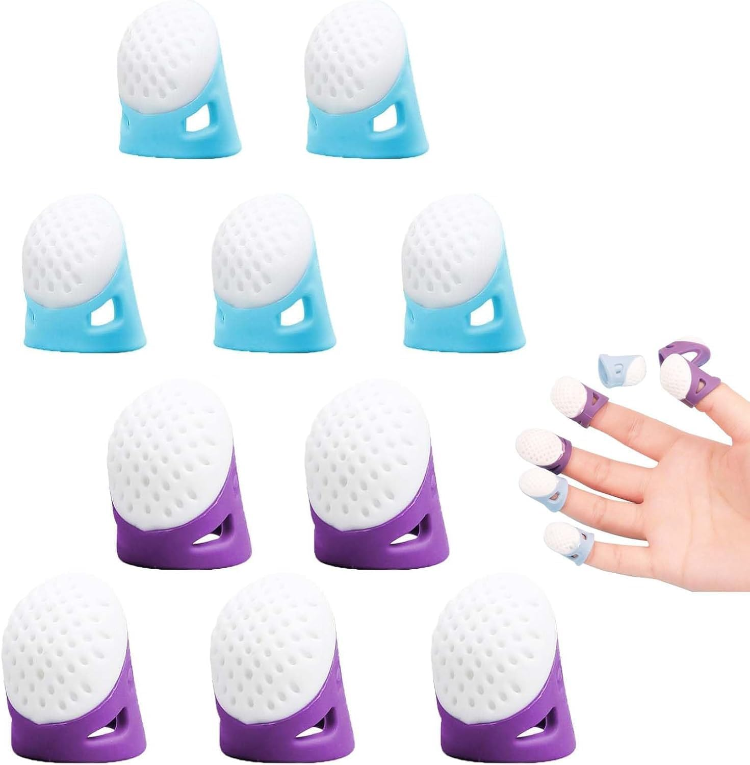 10Pcs Silicone Finger Thimbles,Soft Silicone Sewing Thimbles,Silicone Finger Thimble Sewing Thimble,Silicone Thimble Finger Tips Sewing Thimble,Sewing Thimble Silicone Sewing Thimble Finger Protector