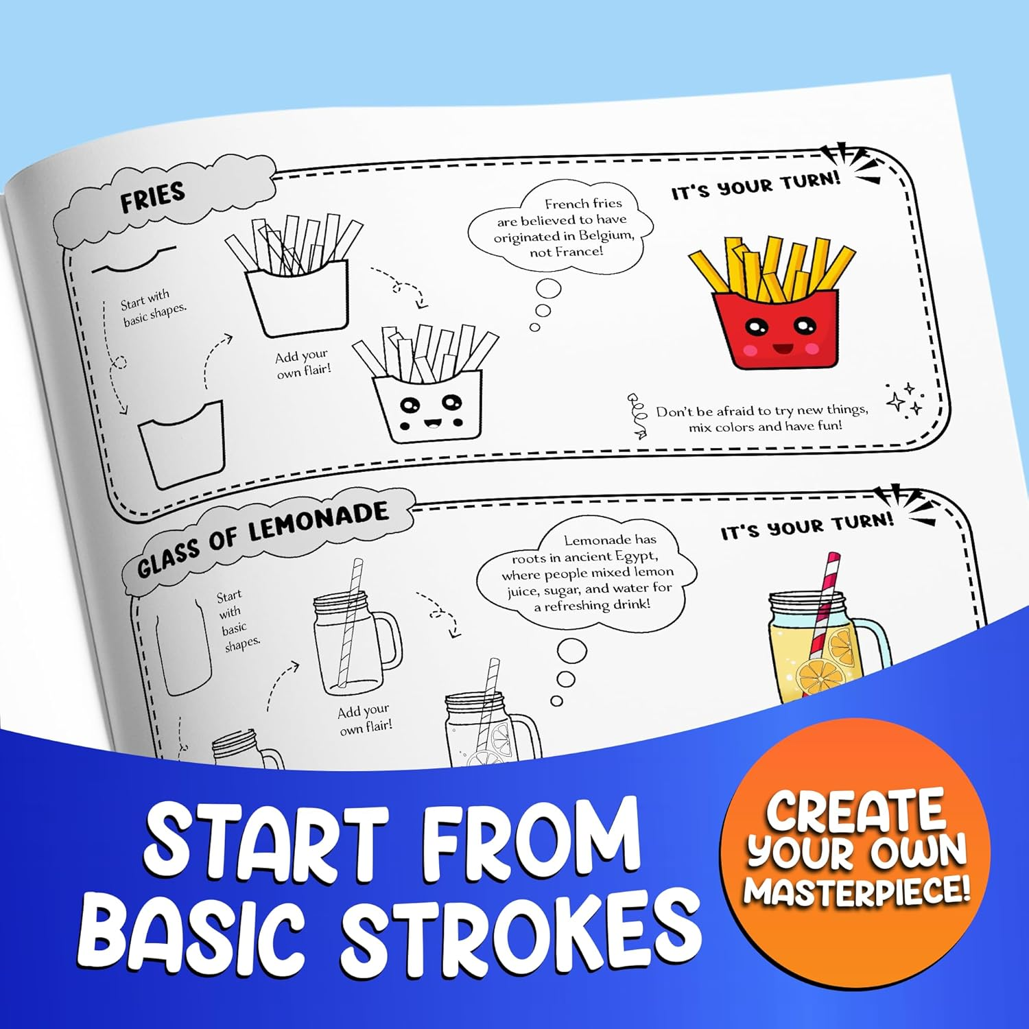 How to Draw "Almost" Everything for Kids: 300 Cute Step-By-Step Drawings of Animals, Insects, Dinosaurs, Space, Fastfood and Other Amazing Stuff! image number 4