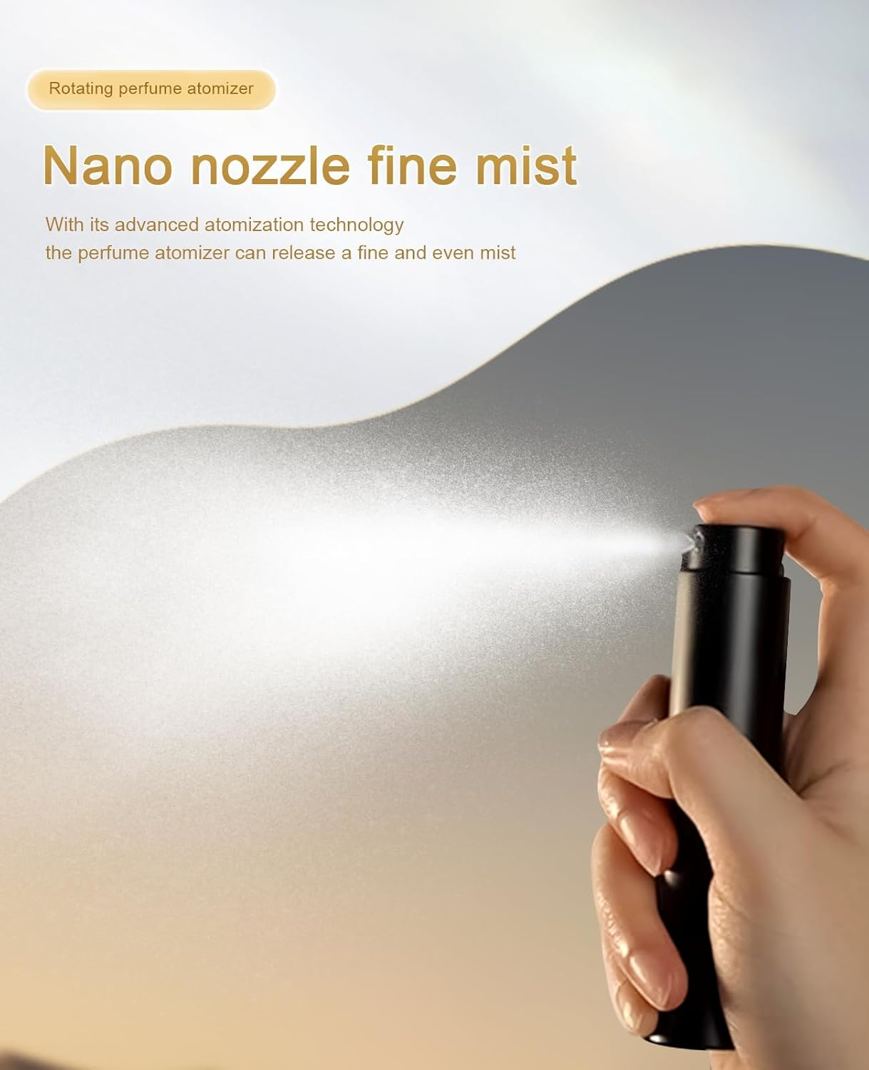 Asanana Atomizer Perfume Refillable Bottle 5Ml Twist-On Bottom Fill Fine Spray Portable Leakproof Mini Travel Bottle Essential Waterproof Durable Simple Suitable (Gold-2P) image number 3
