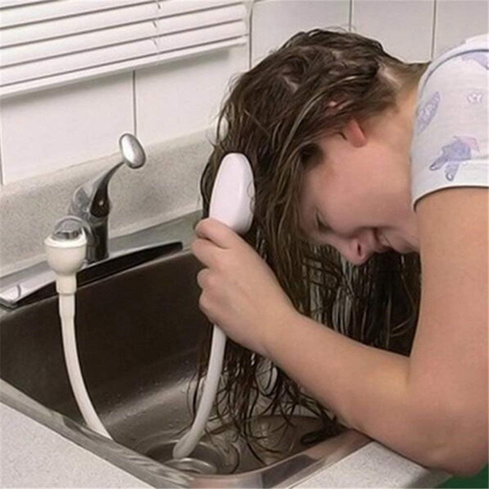 Dog Shower Attachment - Pet Faucet Sprayer Dog Shower Bath Head Spray Drains Strainer - Hose Sink Washing Hairdresser Hair Wash - Dog Shower with Adjustable Worm Gear Hose Clamps image number 3