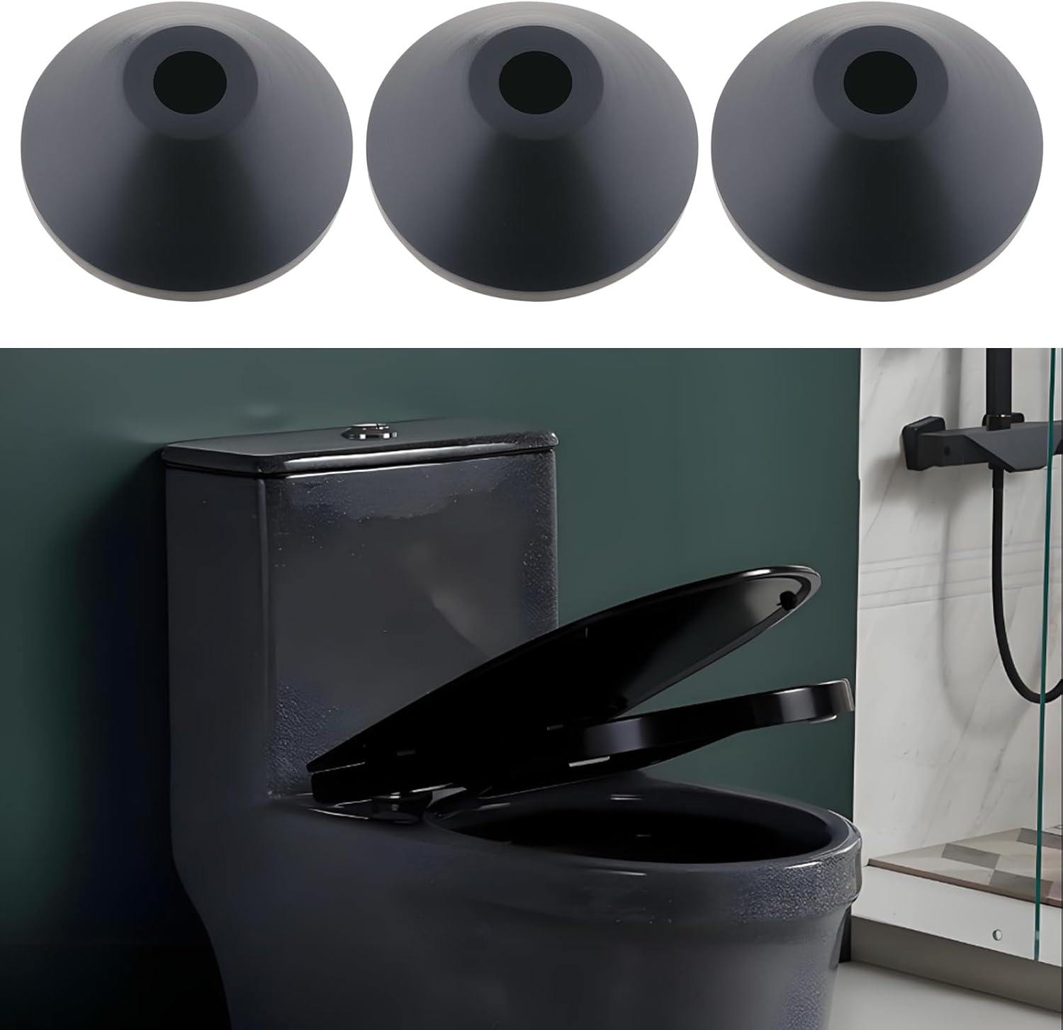 10Pcs M6 Toilet Bolt Rubber Washers for Toilet Seat Hinge Fitting Replacement 25Mmx10Mmx10Mm Toilet Tank Screws Conical Non Slip Washers Black image number 6