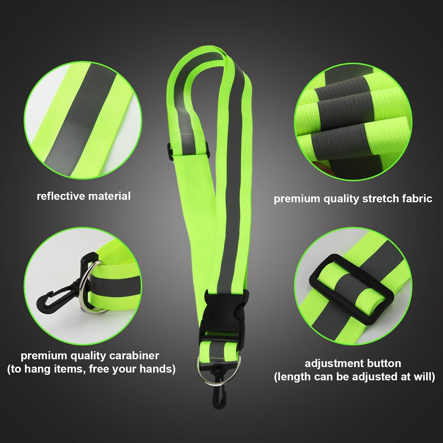 XIHIRCD Reflective Shoulder Strap and 2 Pieces Reflective Wristband, Reflective Bands, Running Equipment, Highly Visible Belt, Reflective Safety Sash for Night Running image number 1