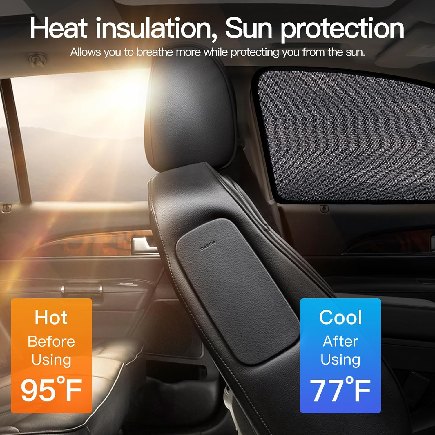 XCBYT Car Window Shade for 2019-2024 Toyota RAV4 Window Covers Side Window Sun Shade Car Window Shade for Baby with Breathable Mesh Insulate Heat and UV for Sleep Camping Breastfeeding image number 5