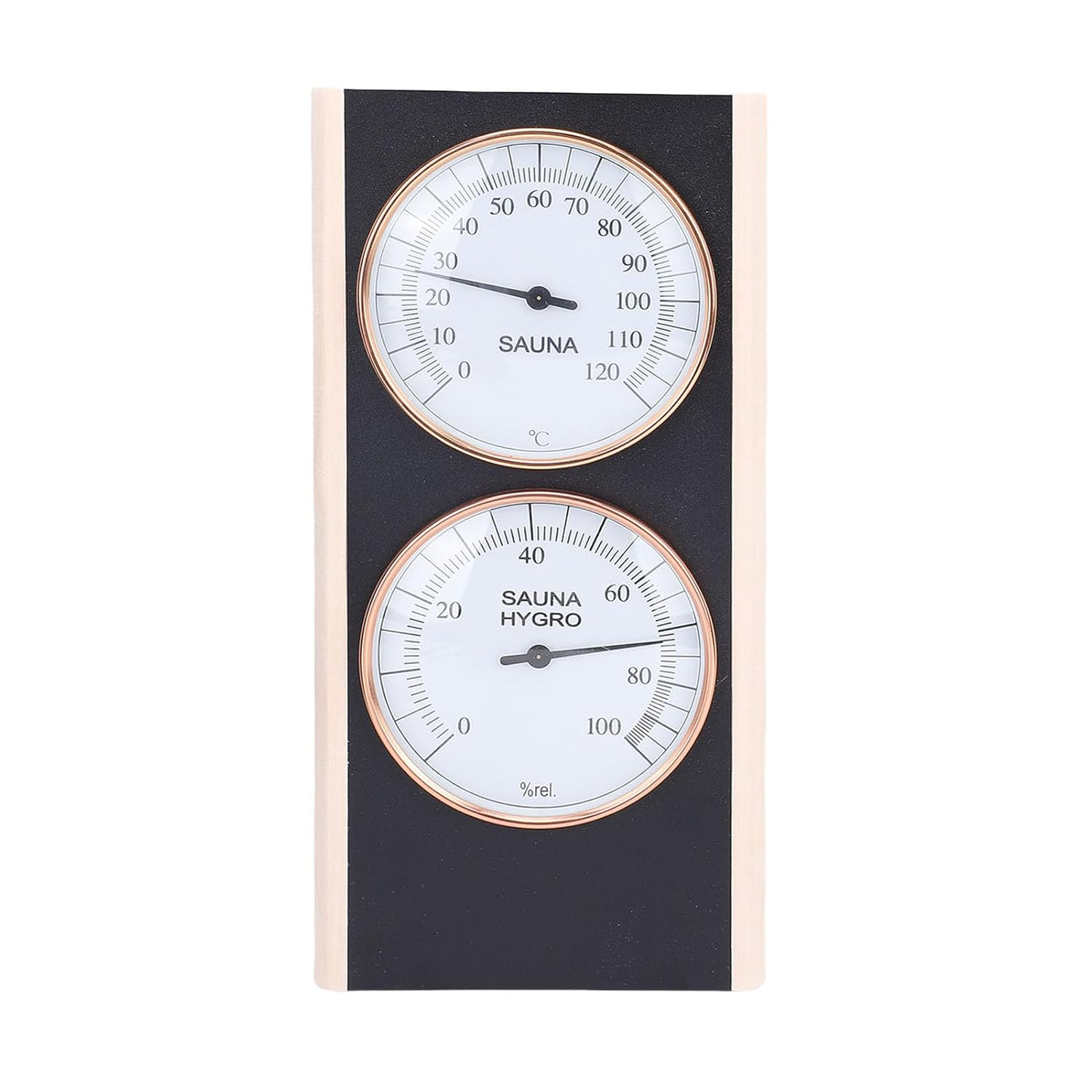 Generic Sauna Thermometer and Hygrometer, 2 in 1 Wooden Celsius Sauna Thermometer Sauna Temperature Sauna Celsius Thermometer for Spa Shower Sauna Room image number 1