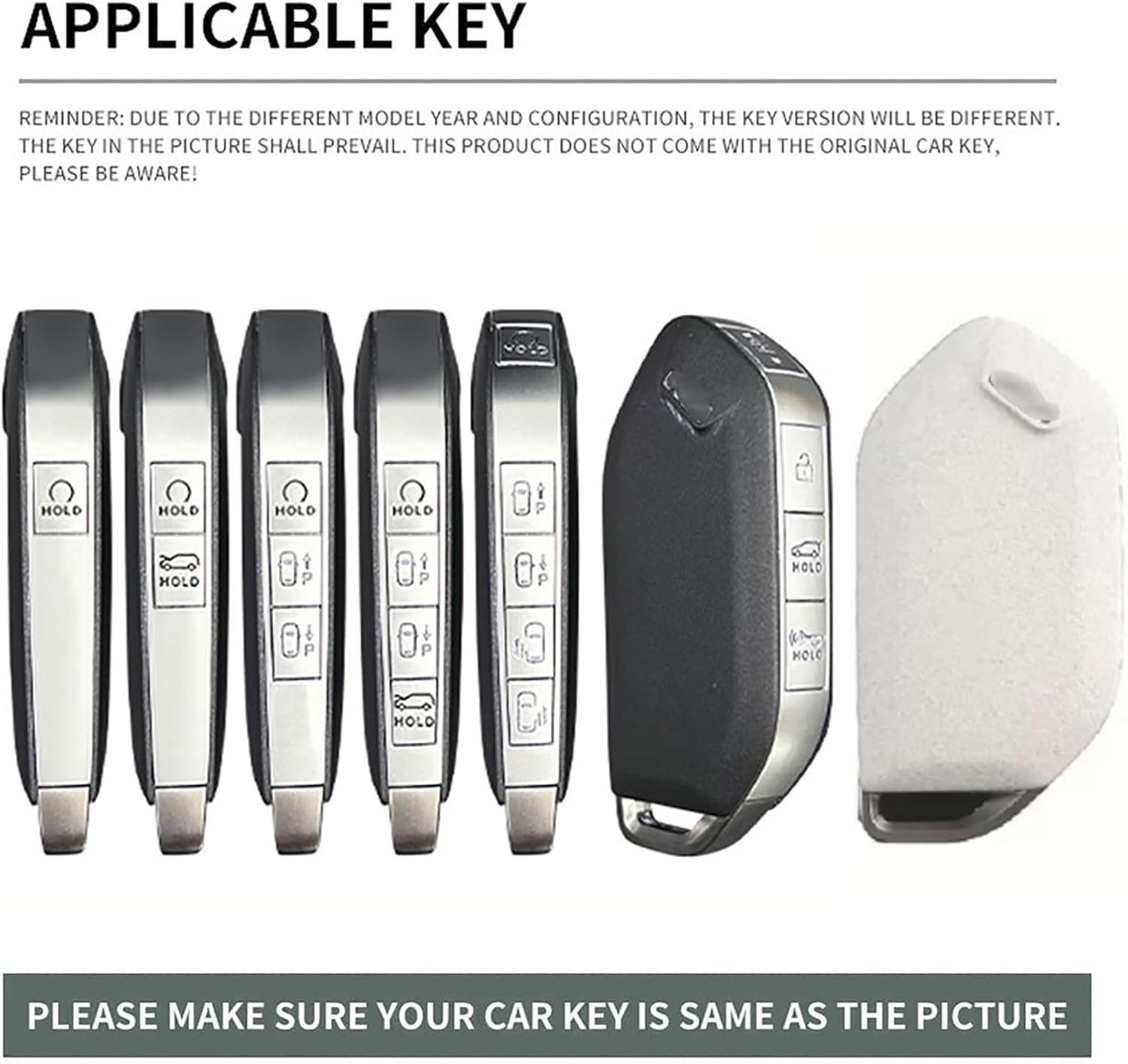 Ontto Car Key Fob Cover Case Fit for Kia Picanto Sorento MQ4 Carnival KA4 Morning K5 Carens 2024 2025 4 5 6 7 8 9 Buttons Smart Key Holder Metal Leather Shell Bag Keyring Keychain Accessories - Long Keychain-Brown image number 5