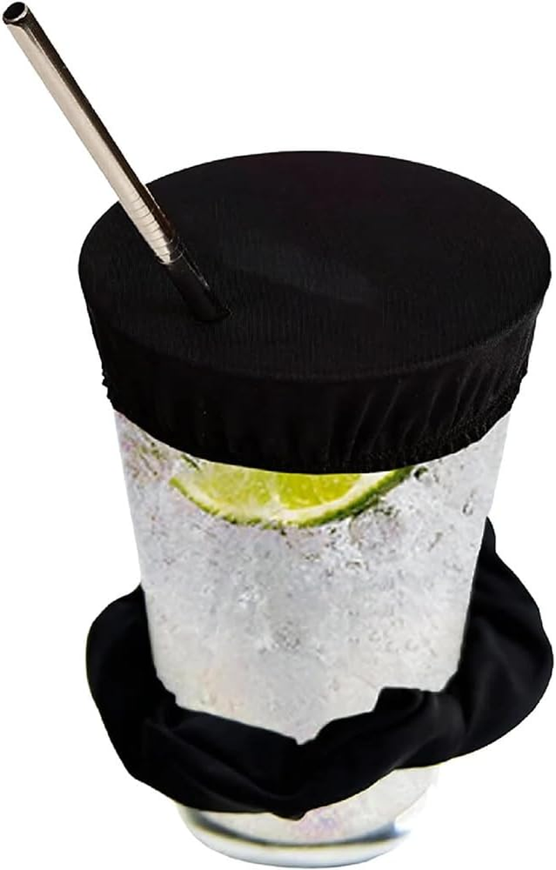 Drink Cover Scrunchie- the Reusable Drink Spiking Prevention Scrunchie (Black, One Size) image number 3