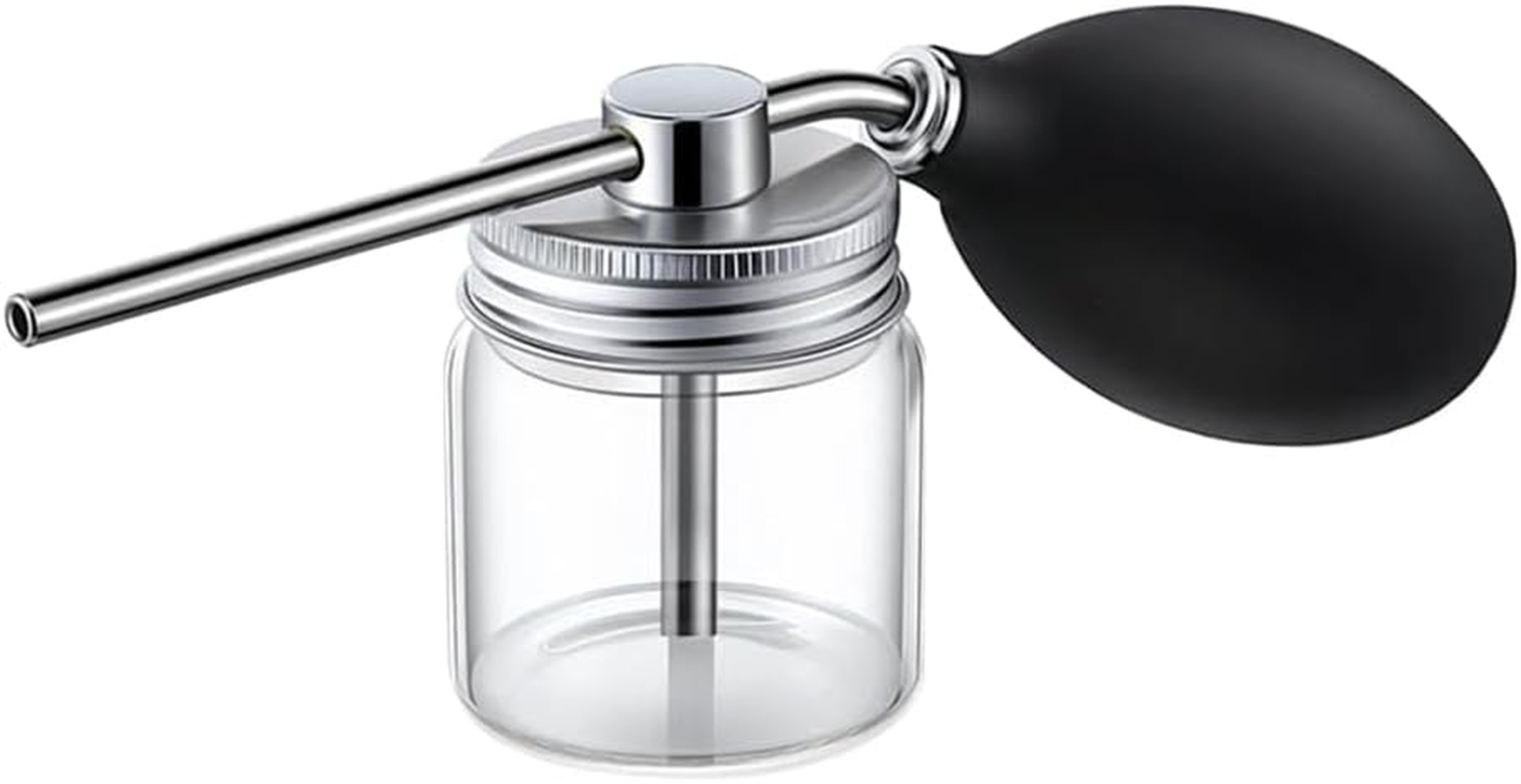 Powder Spray Bottles for Hair Building Fibers - Refillable Hair Fiber Applicator, Portable Salon Styling Tools with Fine Mist Sprayer,Silver