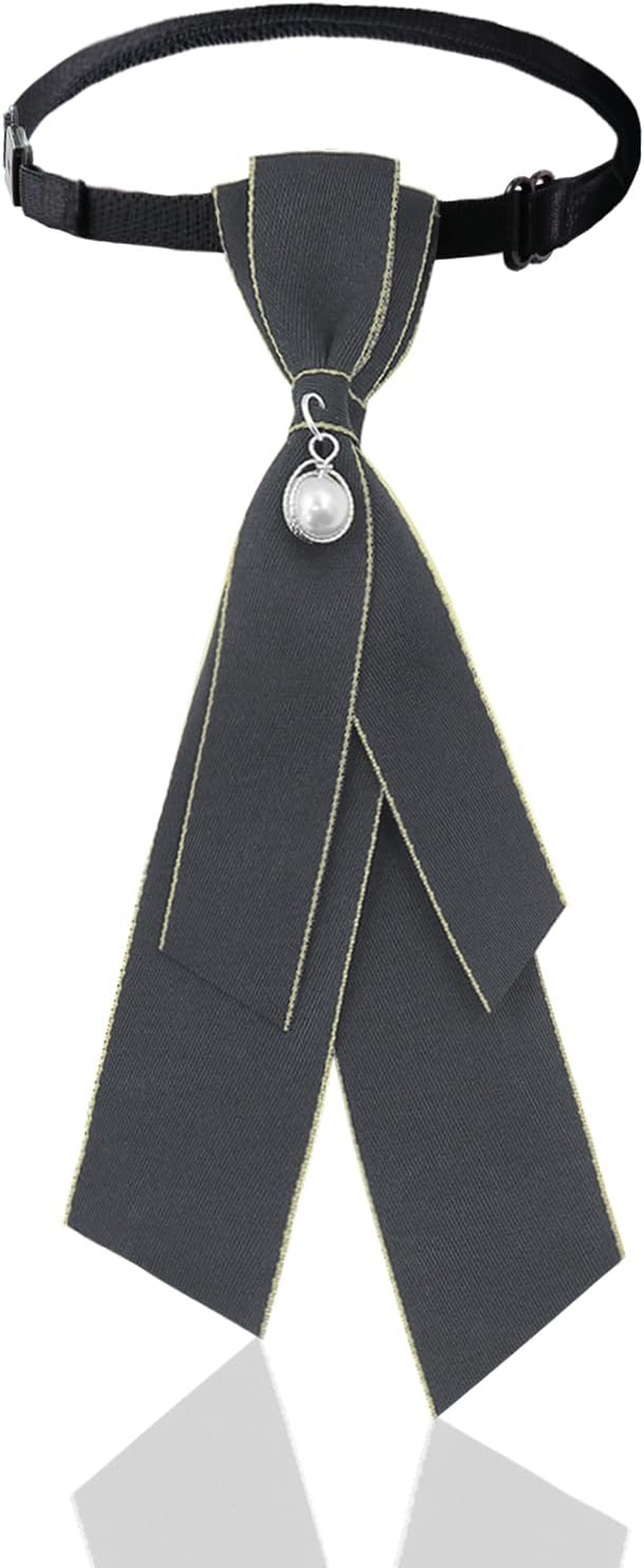 Luckyvestir Bow Ties for Women, Girls Uniform Black/Red/Green Neck Tie, Vintage Accessory for School Shirt Work