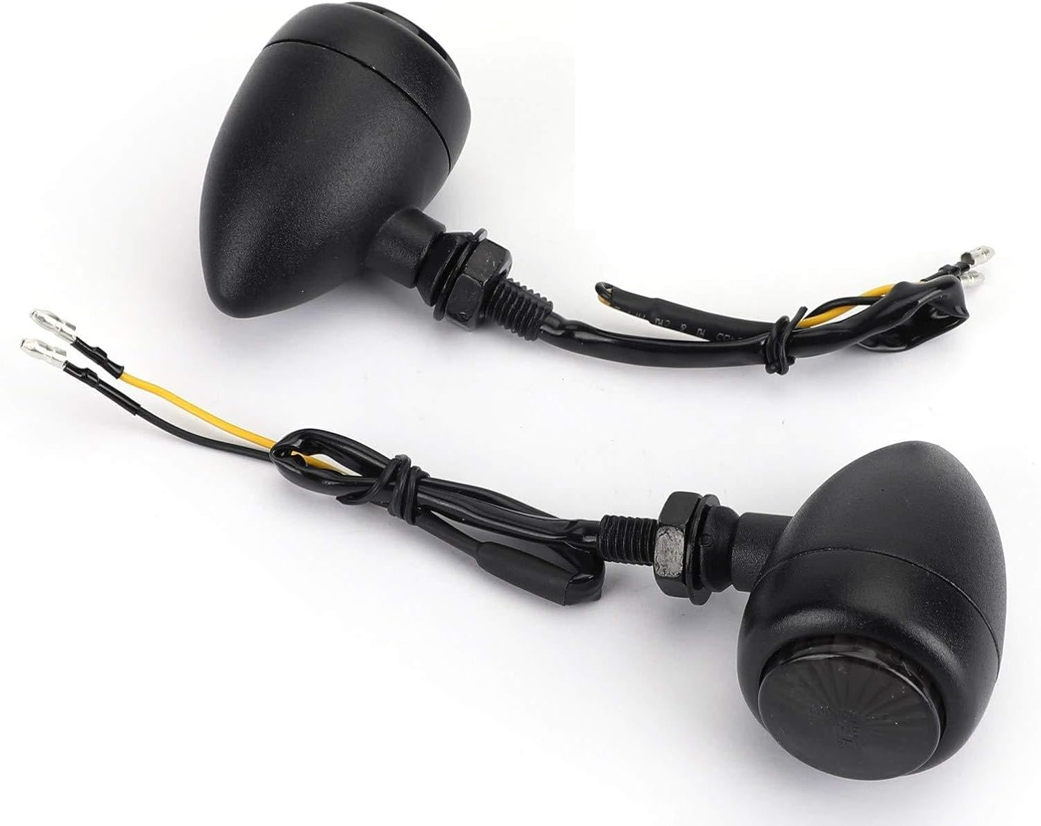 Areyourshop LED Motorcycle Bullet Turn Signals Indicators for Ha-Rley Chopper Cafe Racer Black image number 6