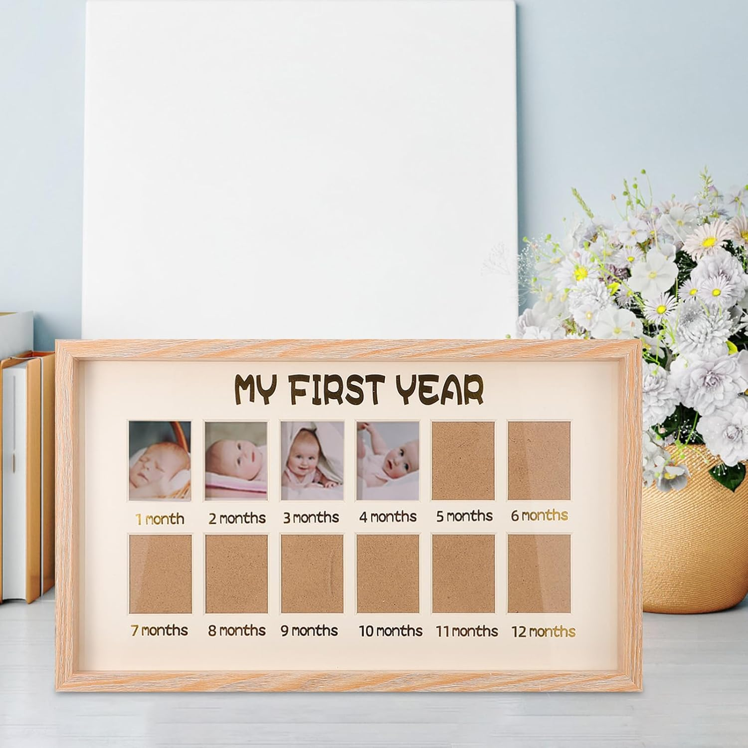 Kisangel Milestone Photo Frame for Display Fun Creative Home Decor for Shower Present Design for Tabletop Use image number 4