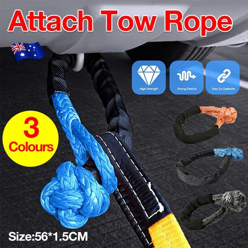 AIMALL Soft Shackle 55Cm Recovery Gear Dyneema Winch Rope 16T(16,000Kg) Heavy Duty for Off-Road and Towing image number 6